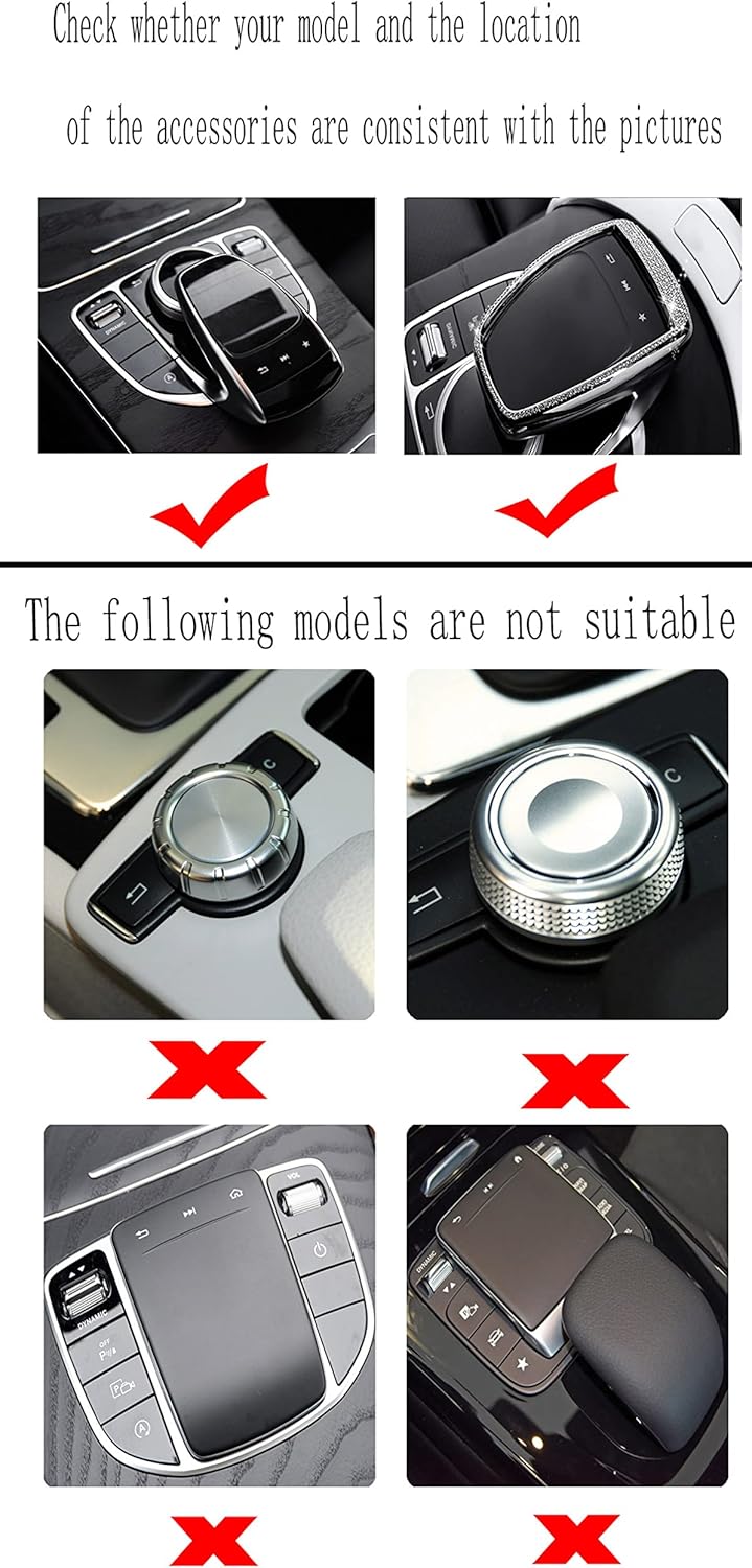 CONGCONG Para Mercedes Benz Interior Media Control Cubierta Bling Crystal Accesorios Compatible con Mercedes-Benz Accesorios