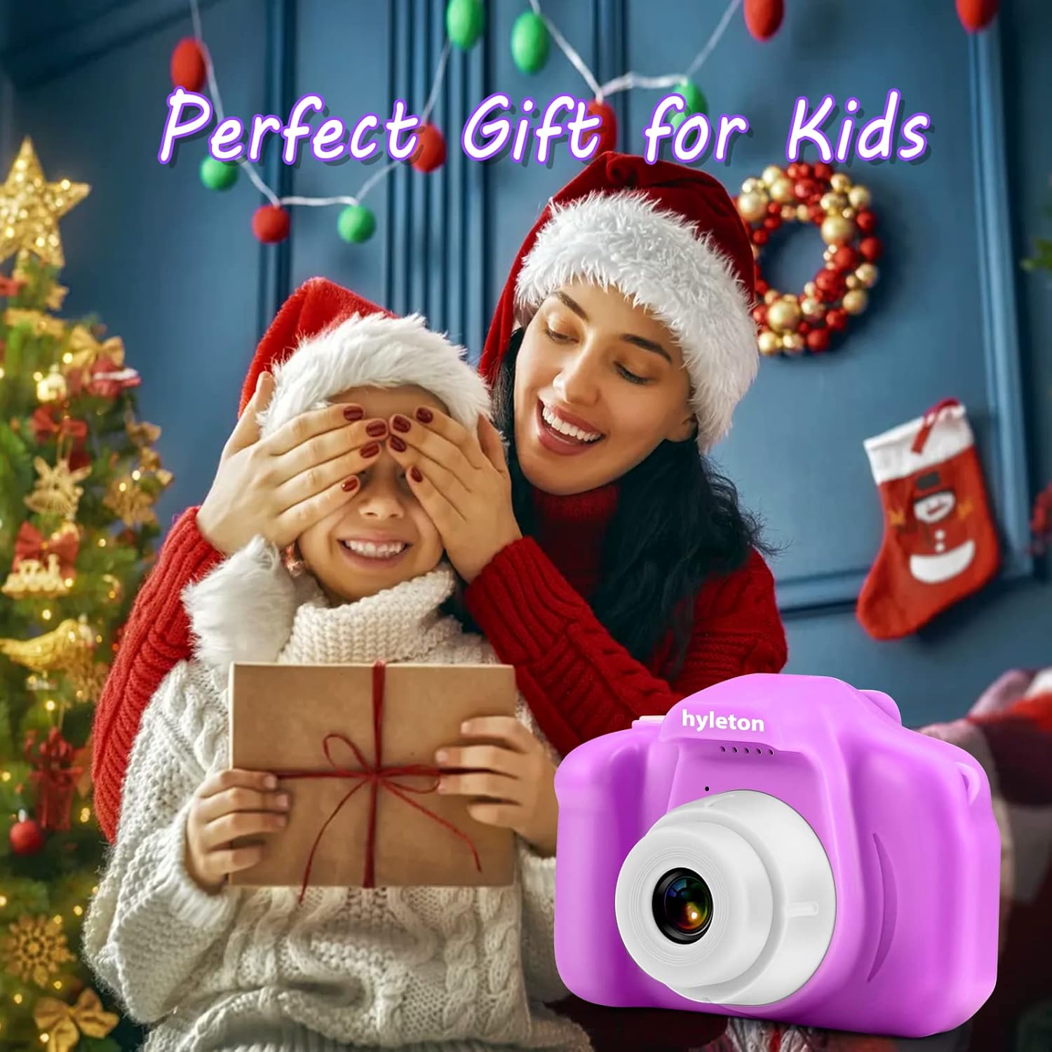 hyleton Cámara digital para selfie para niños, juguetes de cámara de video para niños de 3, 4, 5, 6, 7, 8, 9 años, regalo de cumpleaños de Navidad