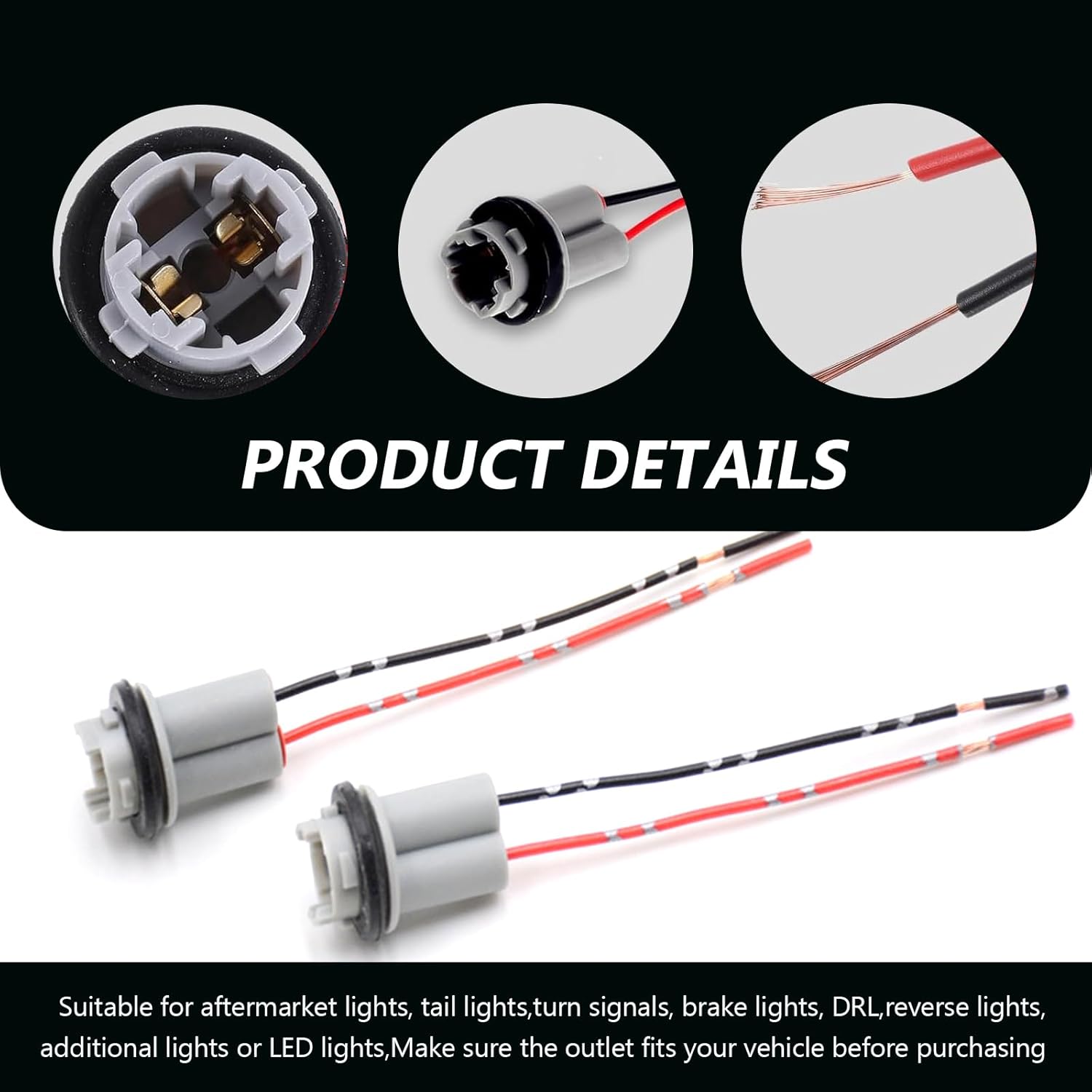 Pack-2 – Enchufe para bombilla de automóvil, cable de soporte de lámpara T10, kit de extensión de arnés de enchufe, repuesto de arnés de cable de
