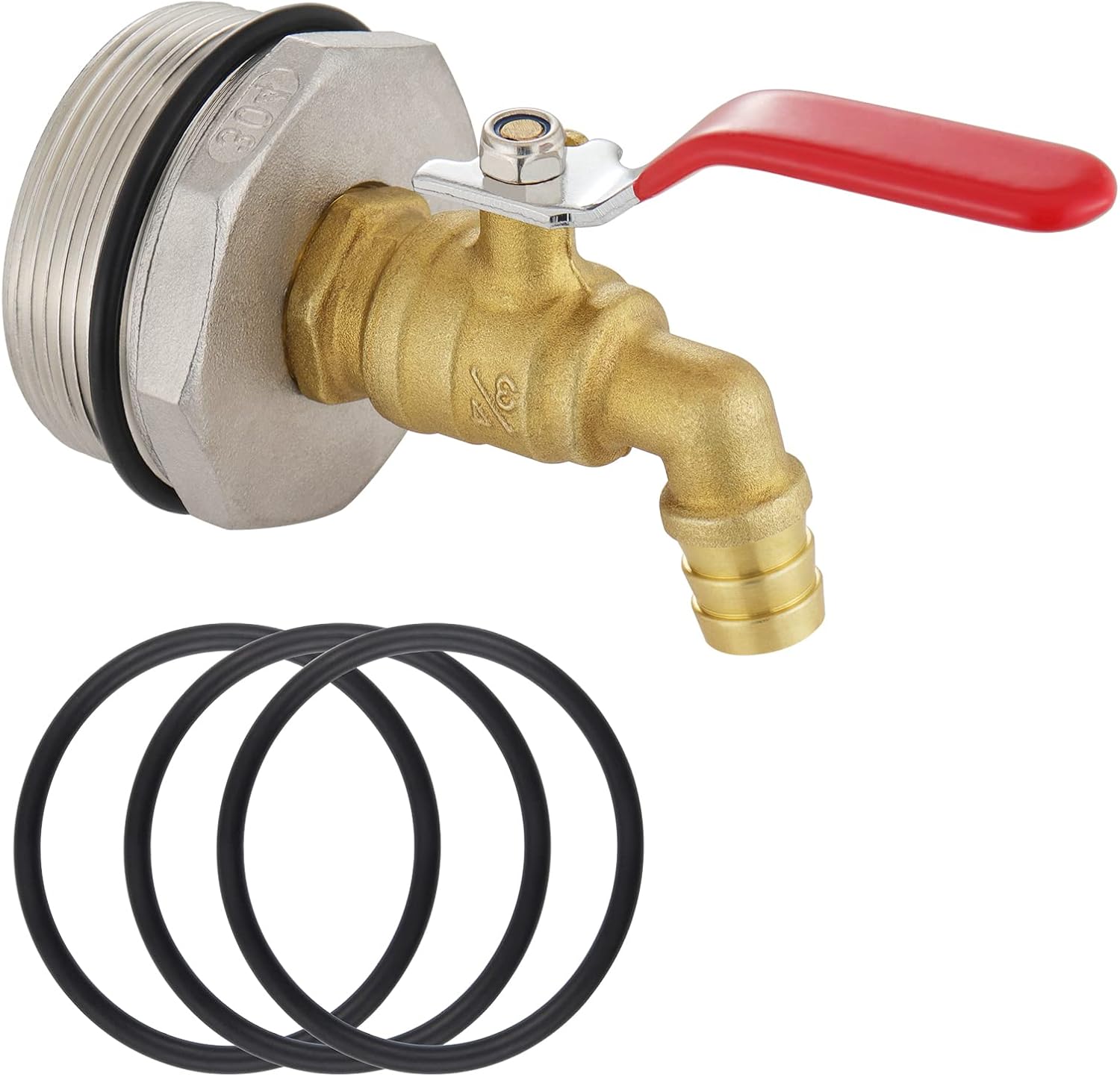 Grifo de tambor de 2 “para tambor de 55 galones, espita de barril de lluvia, grifo de barril de latón con junta EPDM