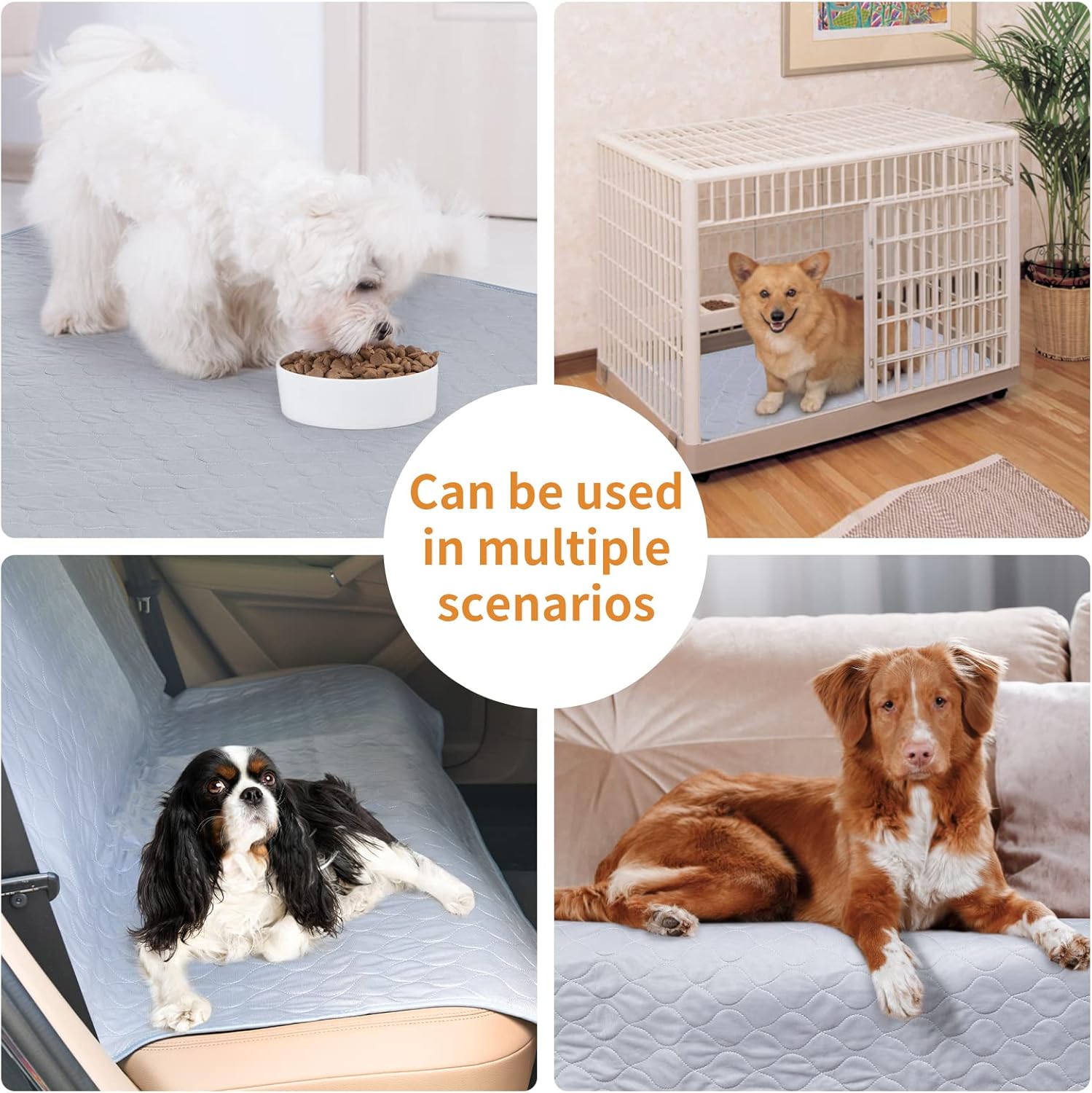 Oiyeefo Almohadillas lavables para orina de perro, paquete de 2 alfombrillas reutilizables antideslizantes y lavables para orina de perros para