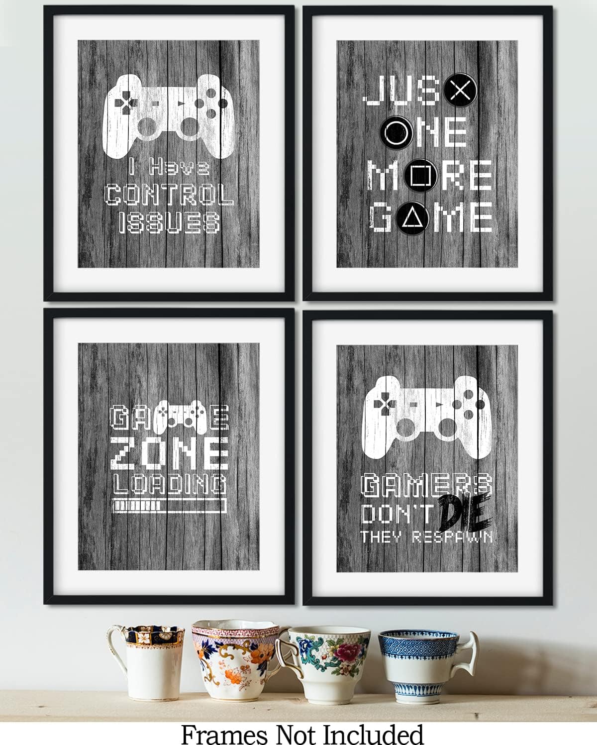 Decoración de sala de juegos para niños, cosas geniales para tu habitación, cueva de hombre, dormitorio, sala de juegos y bar, juego de 4 accesorios