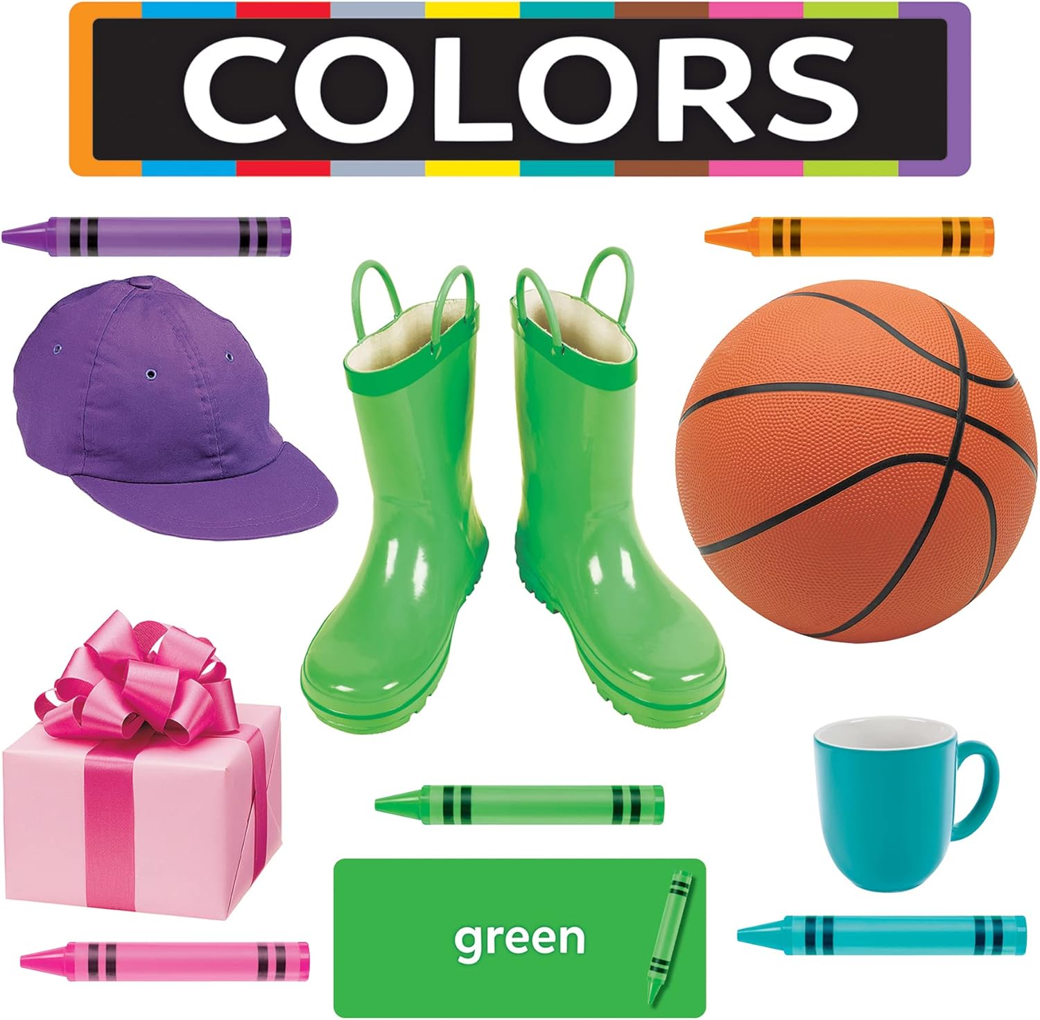 Colors All Around Us Learning Set, por TREND enterprises, Inc., Juego de aprendizaje de borrado en seco, edades 4-8