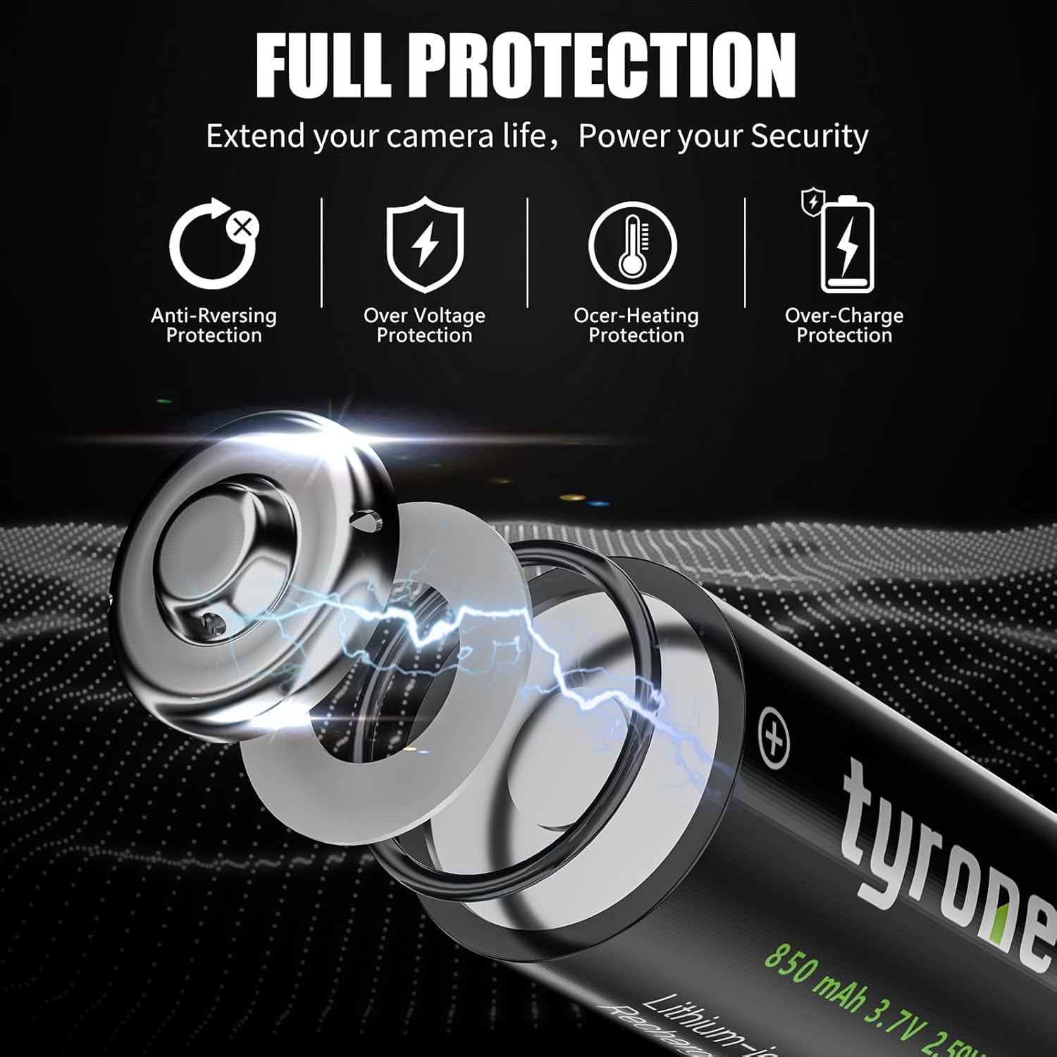 tyrone Baterías CR123 de 3.7 V, 123 baterías, paquete de 12 baterías de litio CR123A para cámara Arlo VMC3030 VMS3330 3530 sistema de alarma se