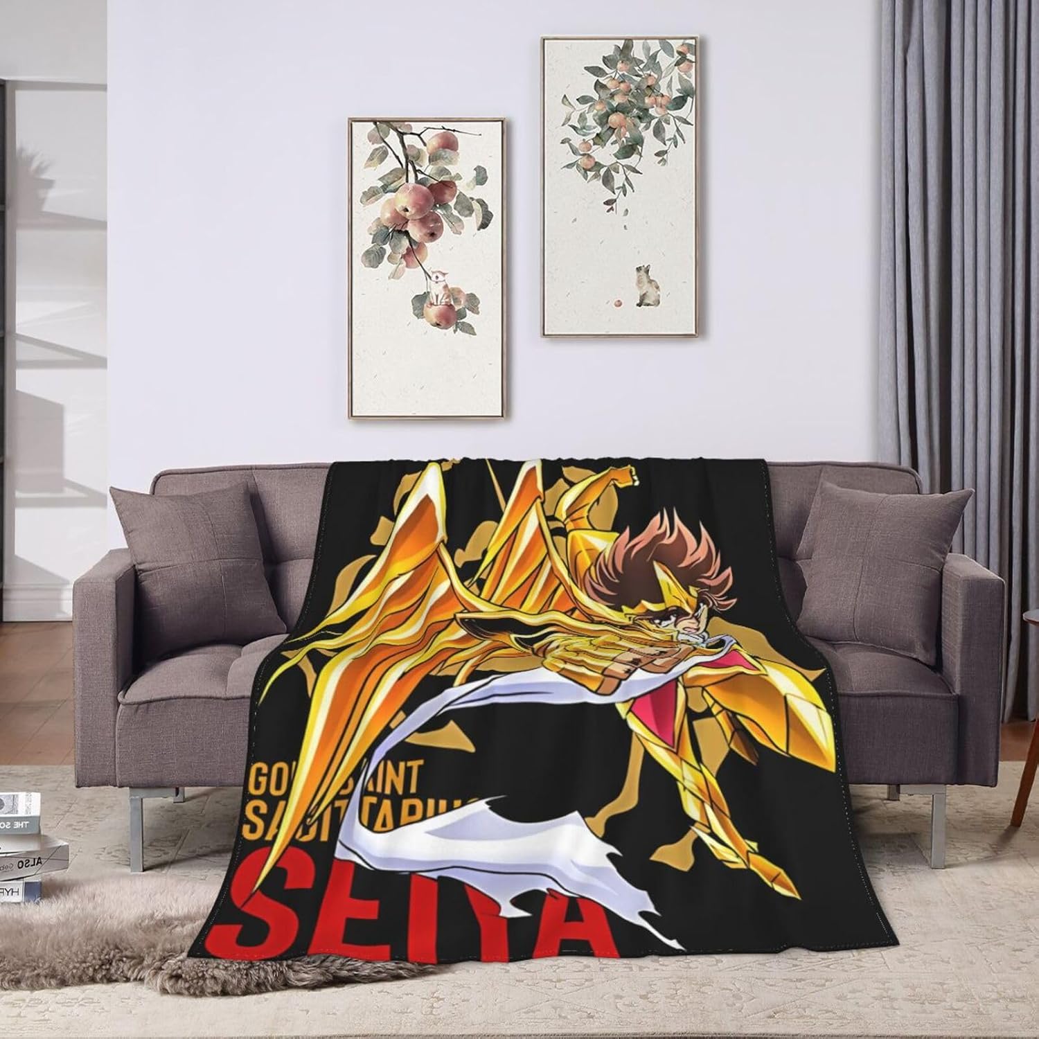 Saint Seiya – Manta de franela súper suave de microforro polar ultrasuave para sofá, cama, sofá, viajes, campamento, 80 x 60 pulgadas