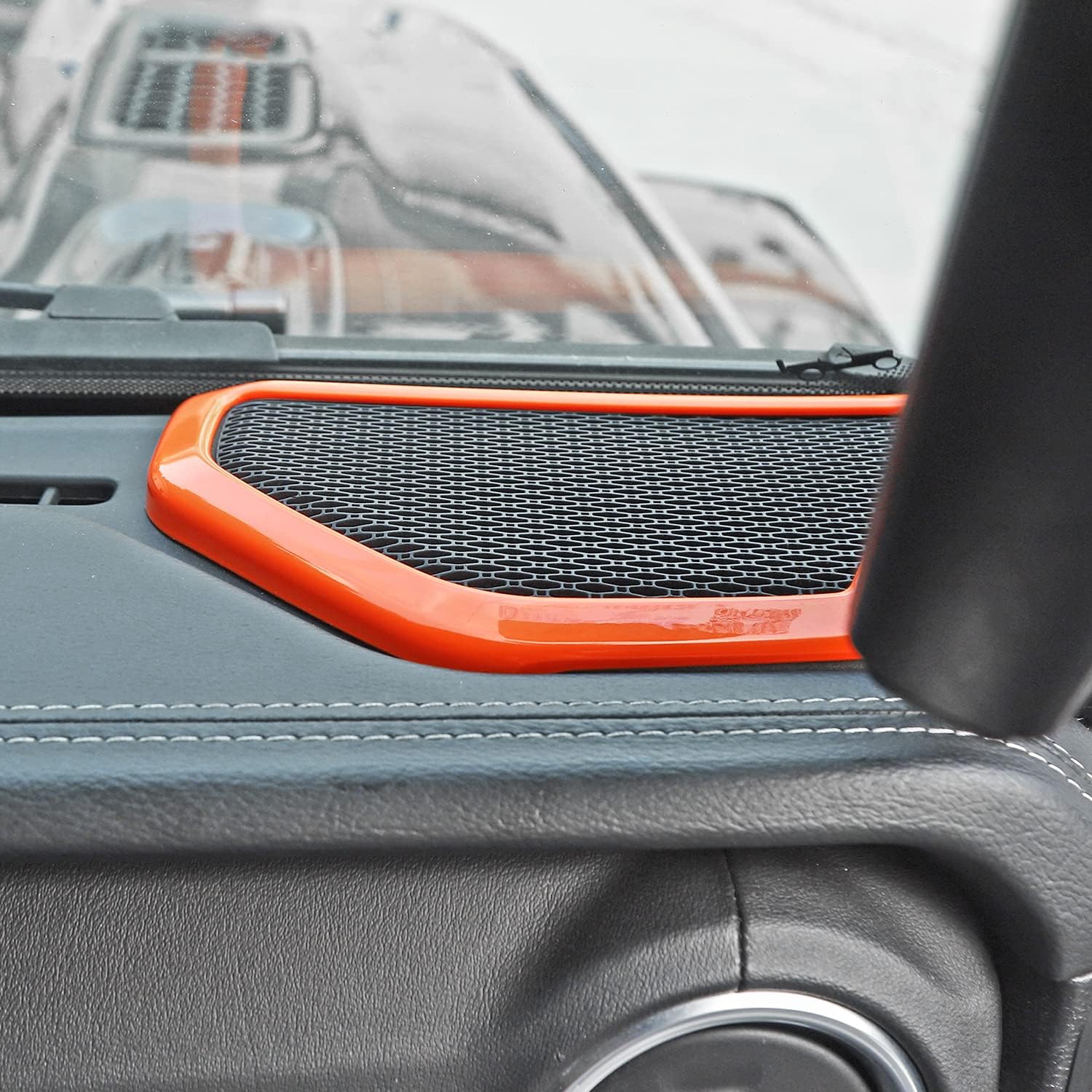 Cubierta decorativa para altavoz A Pilar, accesorios interiores para Jeep Wrangler JL JLU Gladiator JT 2018 2019 2020 2021 2022 2023 (naranja)