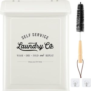 Contenedor magnético de pelusa para lavandería, papelera de metal con tapa para secadora, soporte de pelusa de granja, letrero de lavandería con Contenedor magnético de pelusa para lavandería, papelera de metal con tapa para secadora, soporte de pelusa de granja, letrero de lavandería con