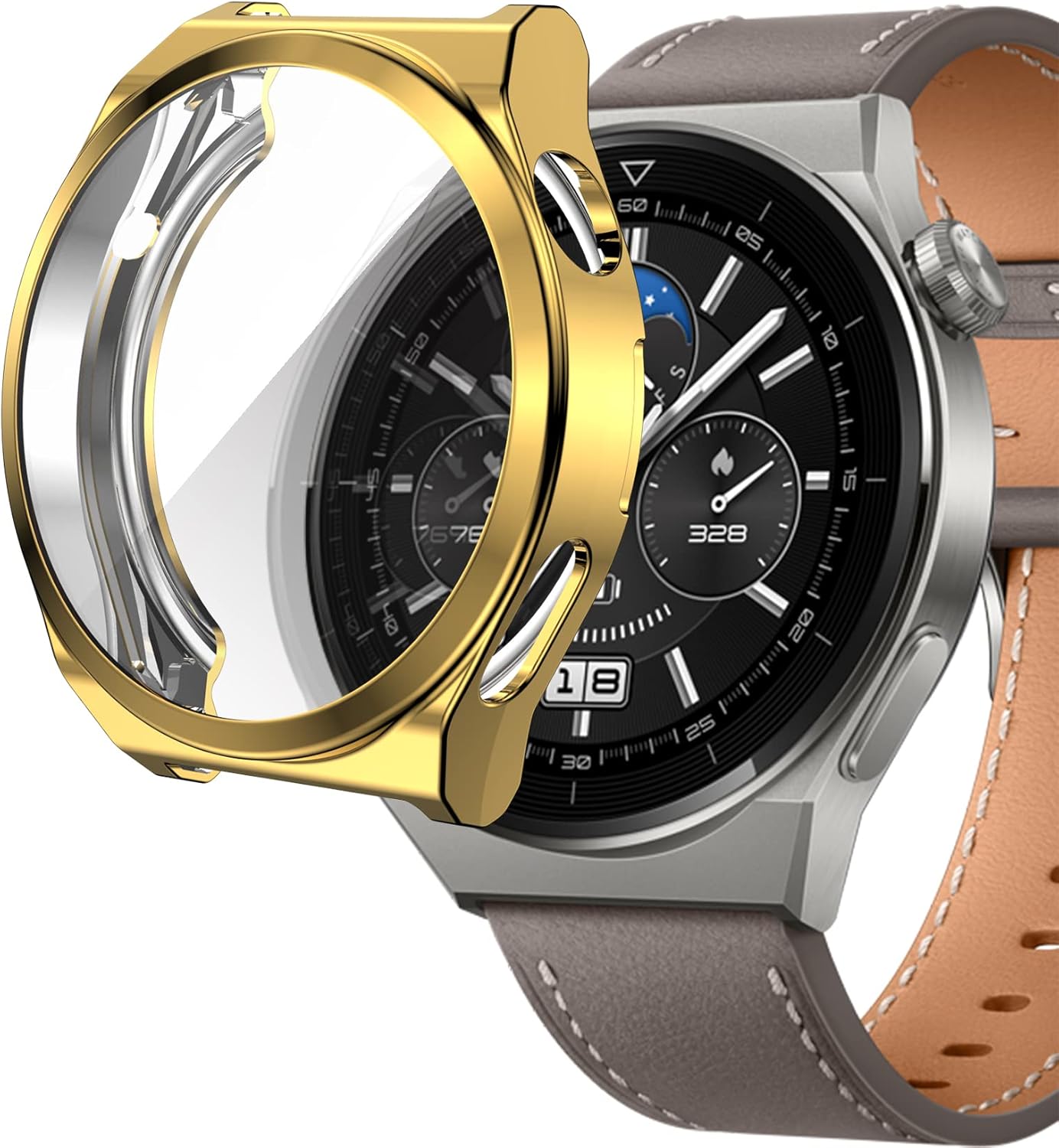 FitTurn Compatible con Huawei Watch GT3 Pro de 1.811 in 1.693 in TPU suave resistente a los arañazos, carcasa protectora para Huawei Watch GT3 Pro