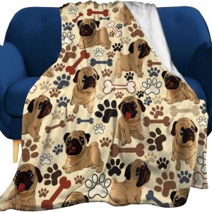 Manta de pug cálida y mullida, ropa de cama ultra suave para dormitorio, sala de estar, sofá, niños y adultos, regalos para los amantes de los pug, Manta de pug cálida y mullida, ropa de cama ultra suave para dormitorio, sala de estar, sofá, niños y adultos, regalos para los amantes de los pug,
