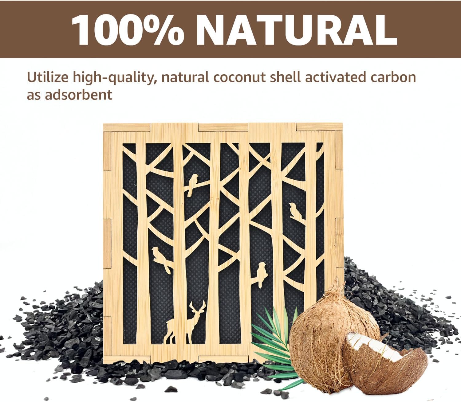 Absorbedor de olores de carbón activado, eliminador de olores naturales para olores fuertes, desodorante de armario de diseño elegante