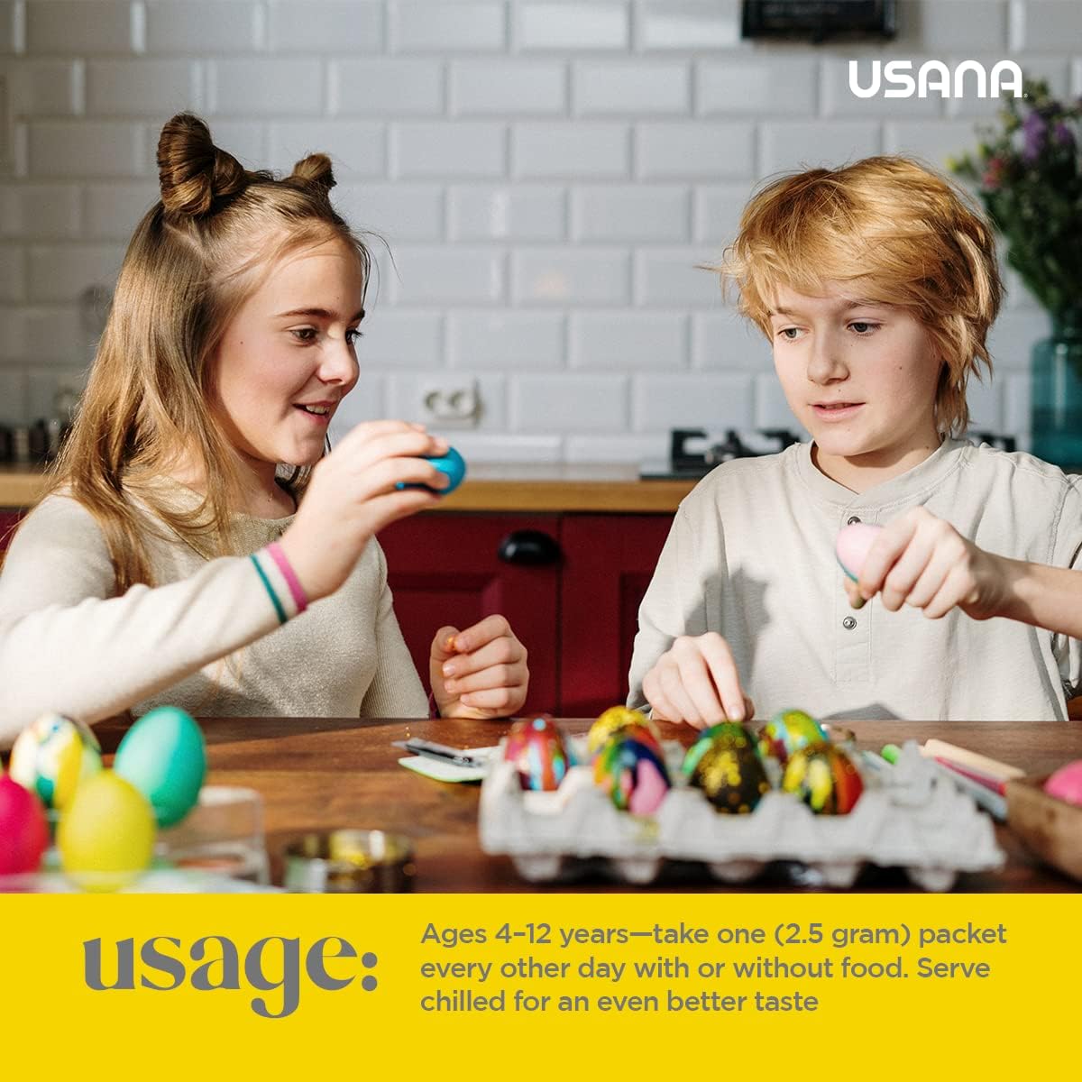 USANA BiOmega Jr. Suplemento de aceite de pescado con ácidos grasos Omega 3 para niños de 4 años o más – 14 paquetes