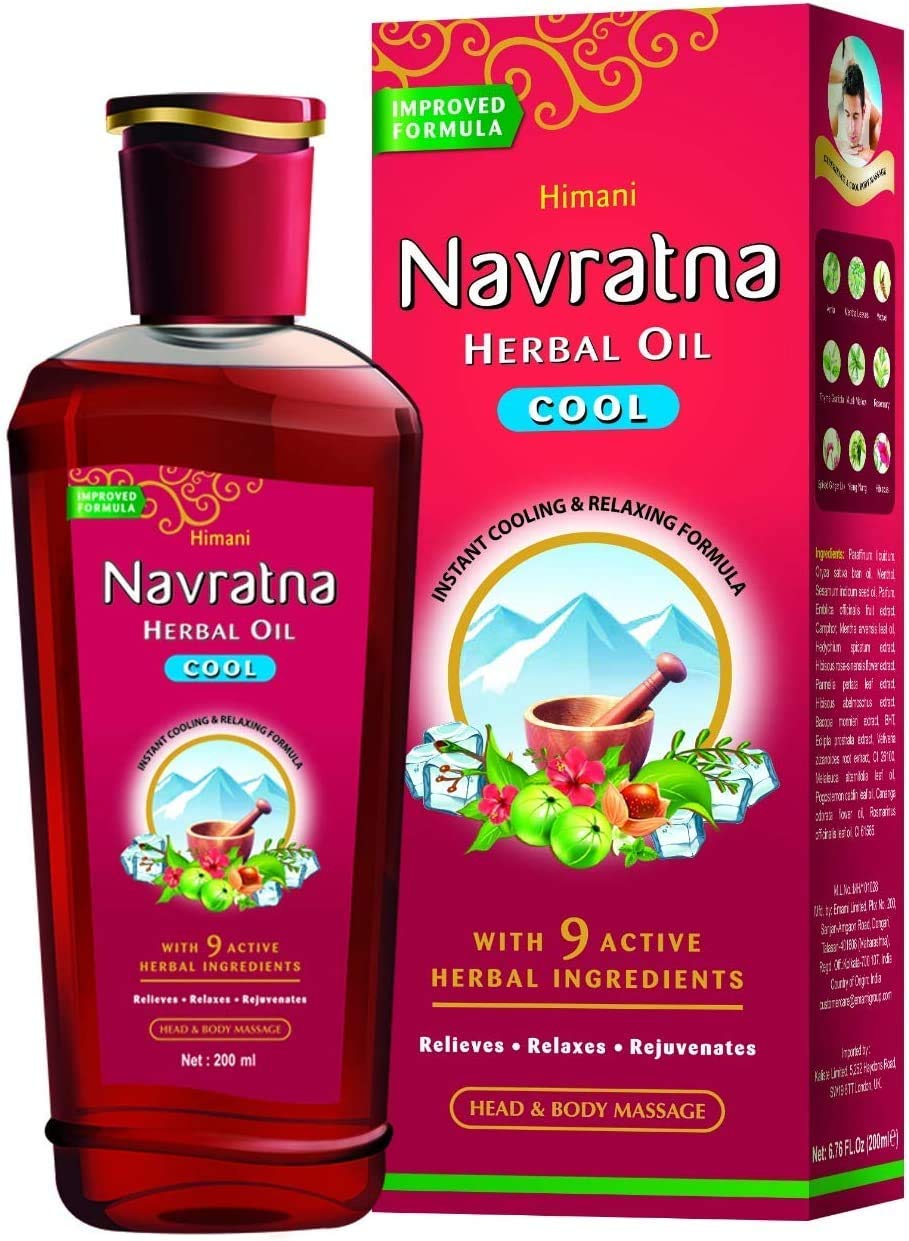 Navratna – Aceite de hierbas ayurvédicas para el cabello de Emami  Himani Navratna, 16.9 fl oz, Thanda Thanda Cool Cool Cool