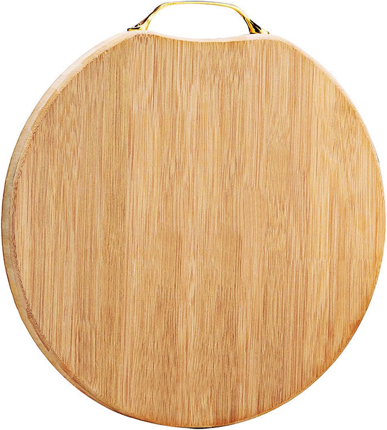 Tabla de cortar de madera de alta calidad, tabla de cortar redonda con mango de fácil agarre, tablas de tallar reversibles para cocina, tabla de
