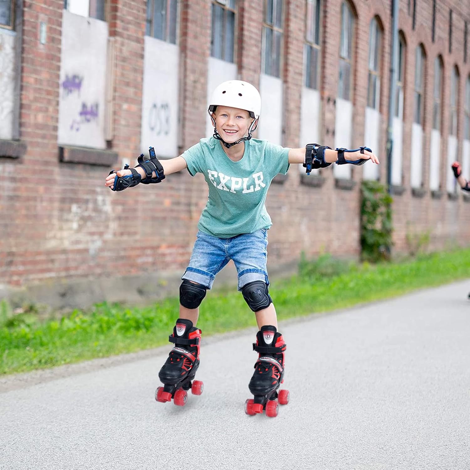Truwheelz – Patines de ruedas arcoíris para niñas de 6 a 12 y 3 a 5 años  Patines ajustables con luz para niños