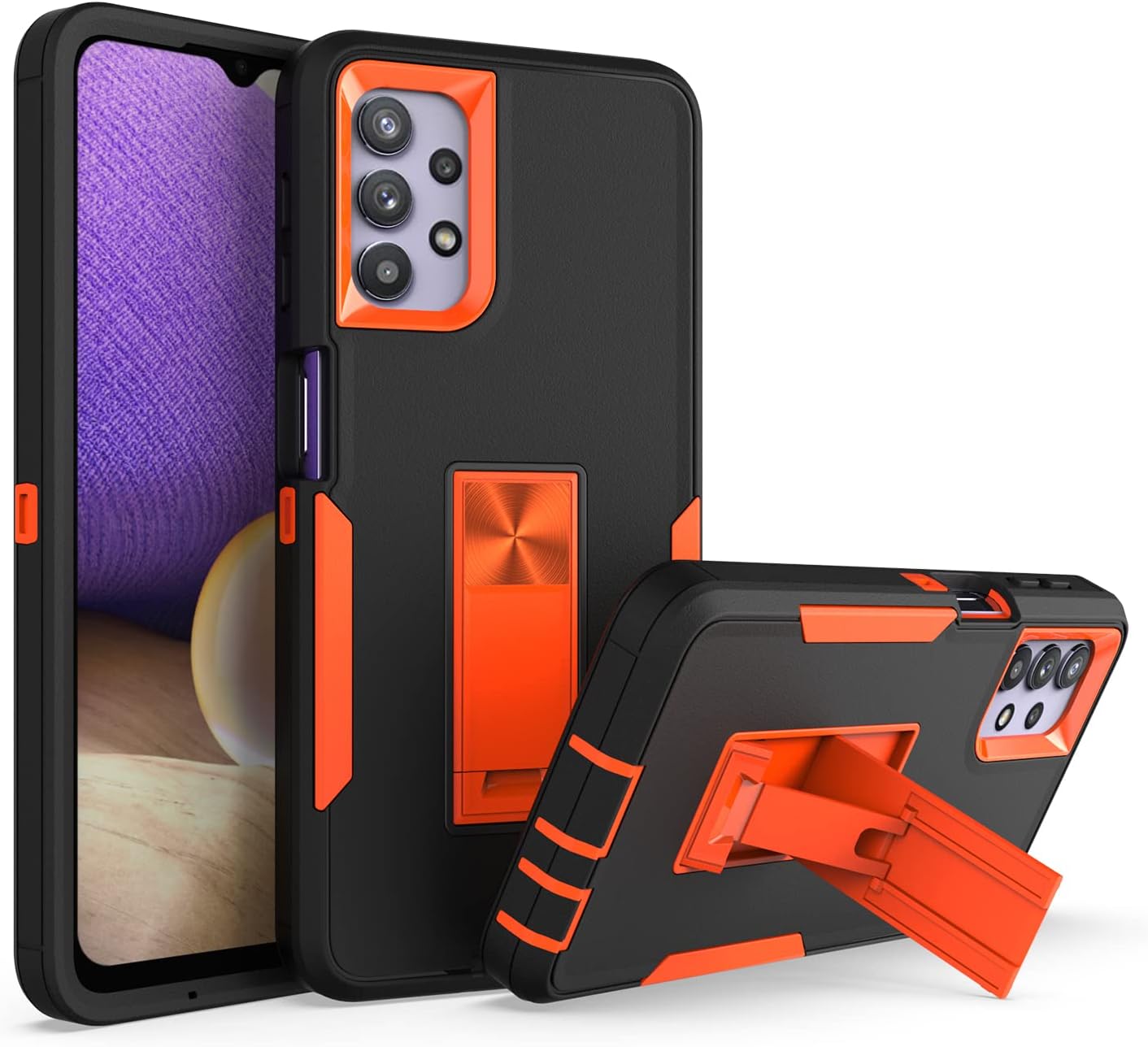 Diseñada para Samsung Galaxy A32 5G Kickstand Funda con protección contra caídas de grado militar, funciona con soporte magnético para automóvil, a