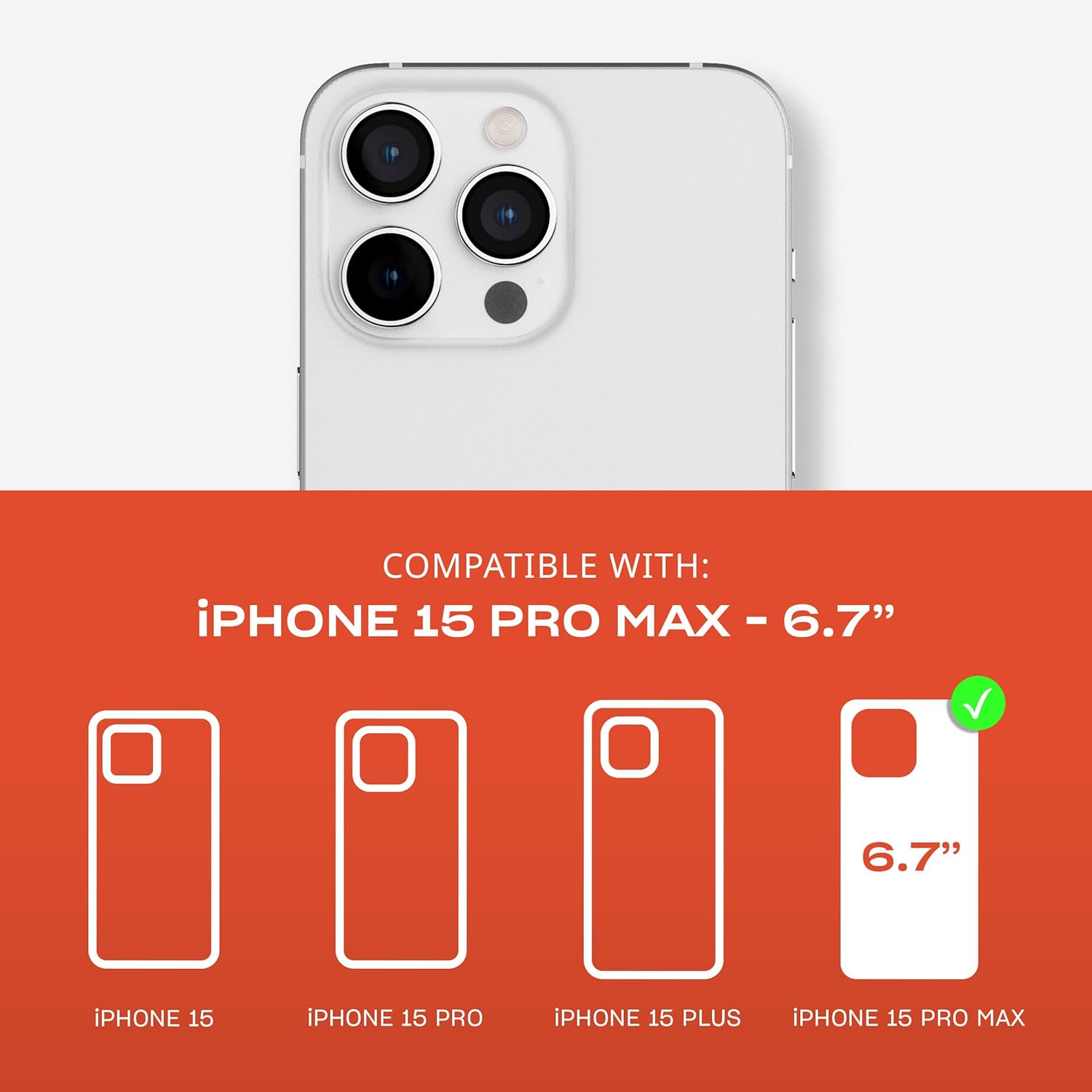 Tech21 Evo Check – Funda para iPhone 15 Pro Max, compatible con MagSafe, funda de protección contra impactos, color ahumadonegro