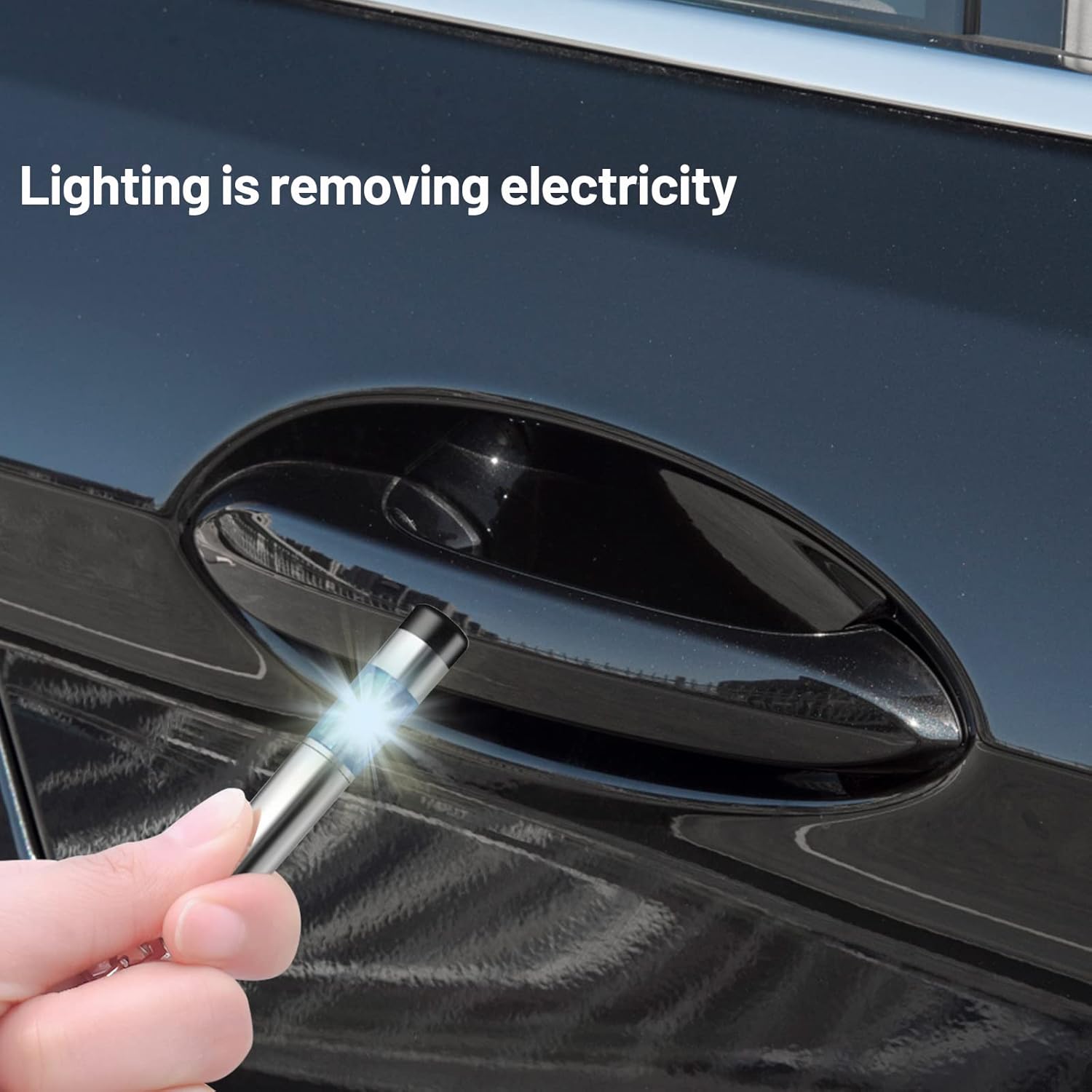 Ouzorp Descargador estático del eliminador del cuerpo humano del coche, electricidad estática del coche tono plateado de alto voltaje antiestático