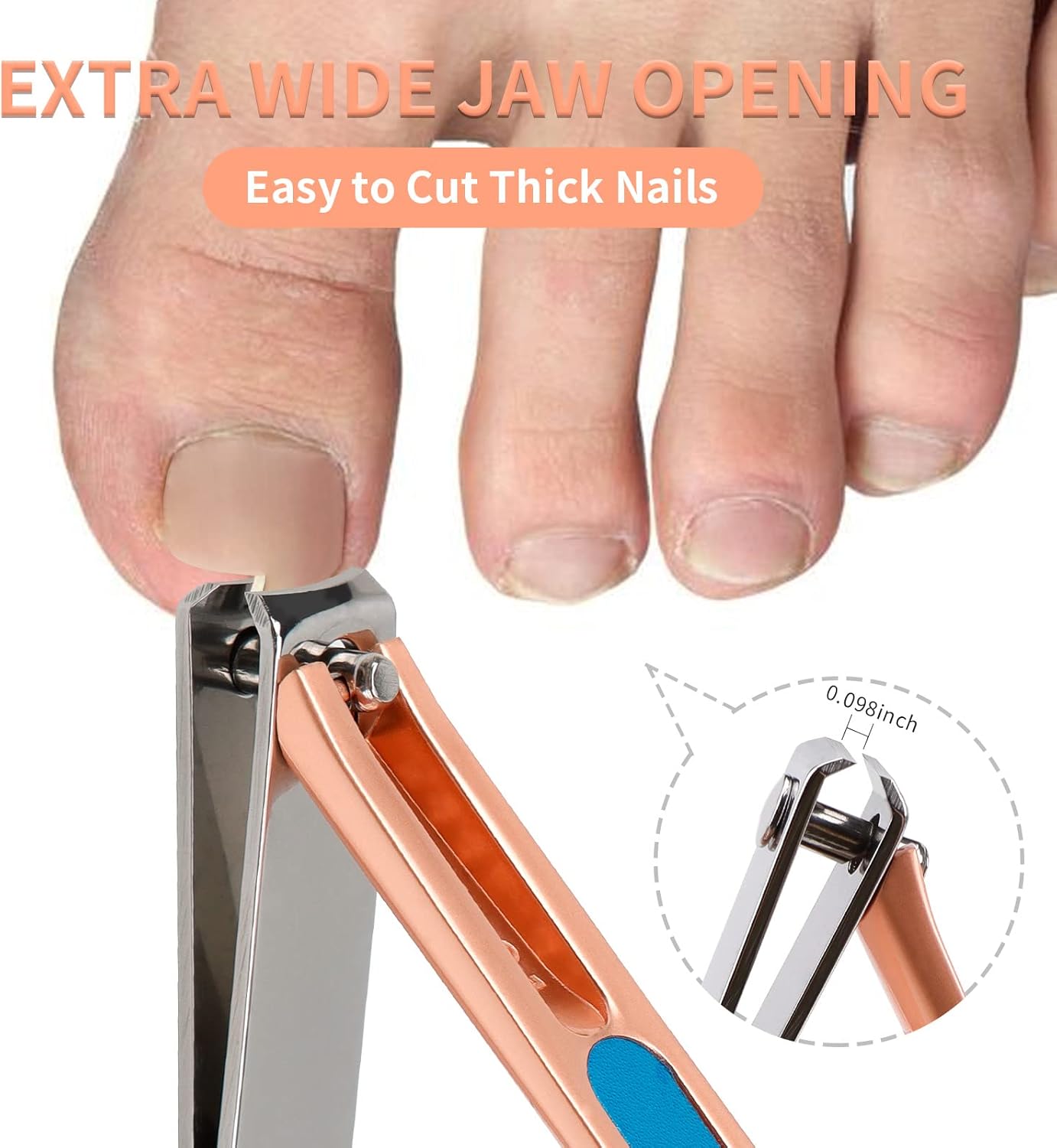 Juego de cortaúñas para manicura y pedicura, cortaúñas para las uñas de los pies para mujeres y hombres, herramienta de cuidado de uñas con lujosa