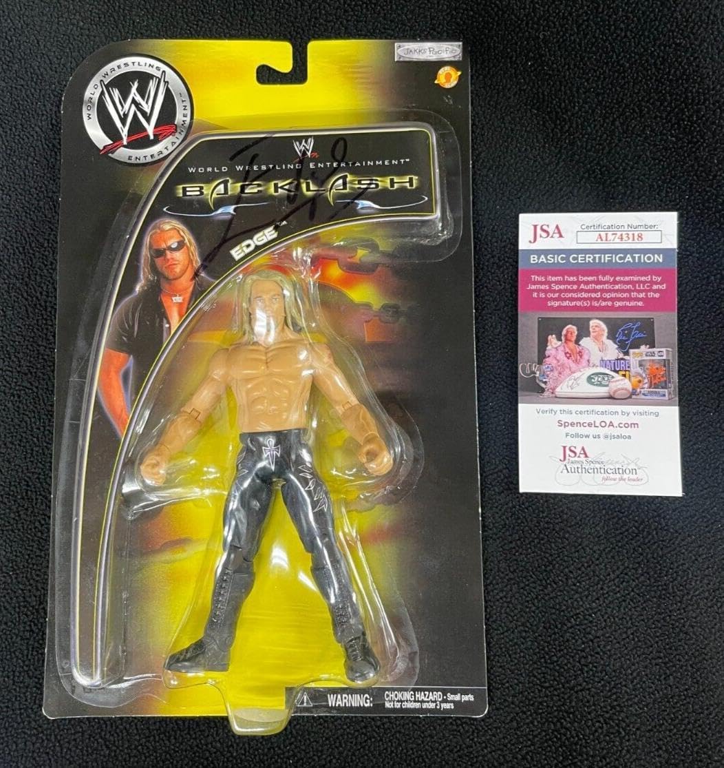 Edge Signed WWE Backlash Jakks Pacific Action Figure JSA COA – Autographed Wrestling Cards