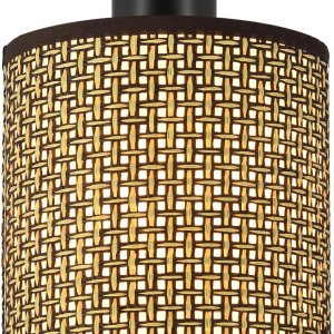 Lámparas bohemias para montaje en techo, candelabro de ratán de granja, pantalla de jaula tejida a mano, luces de techo semiempotradas para Lámparas bohemias para montaje en techo, candelabro de ratán de granja, pantalla de jaula tejida a mano, luces de techo semiempotradas para