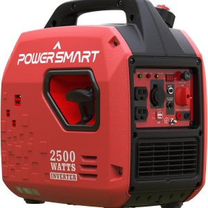 PowerSmart Generador inversor de gas portátil de 2500 vatios, súper silencioso, generador de alta eficiencia de combustible, ligero, compatible con PowerSmart Generador inversor de gas portátil de 2500 vatios, súper silencioso, generador de alta eficiencia de combustible, ligero, compatible con