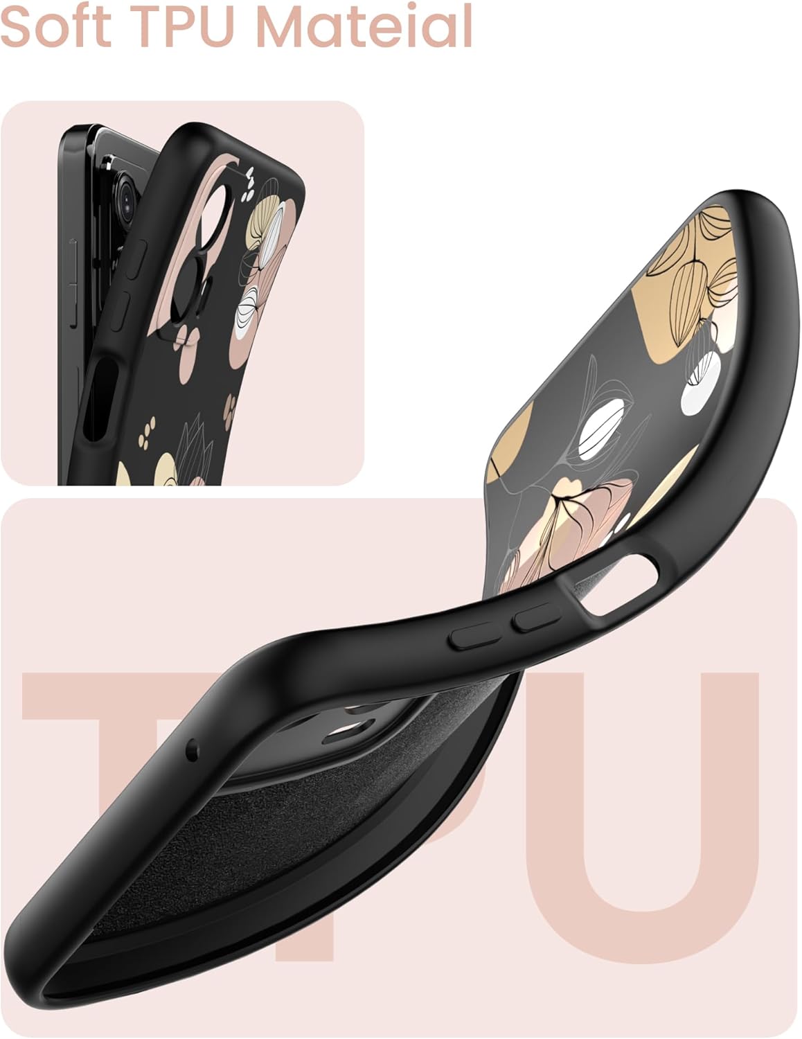 Funda para Motorola Moto G 5G 2023, funda de silicona líquida floral para niñas y mujeres, a prueba de golpes, antiarañazos, funda de protección
