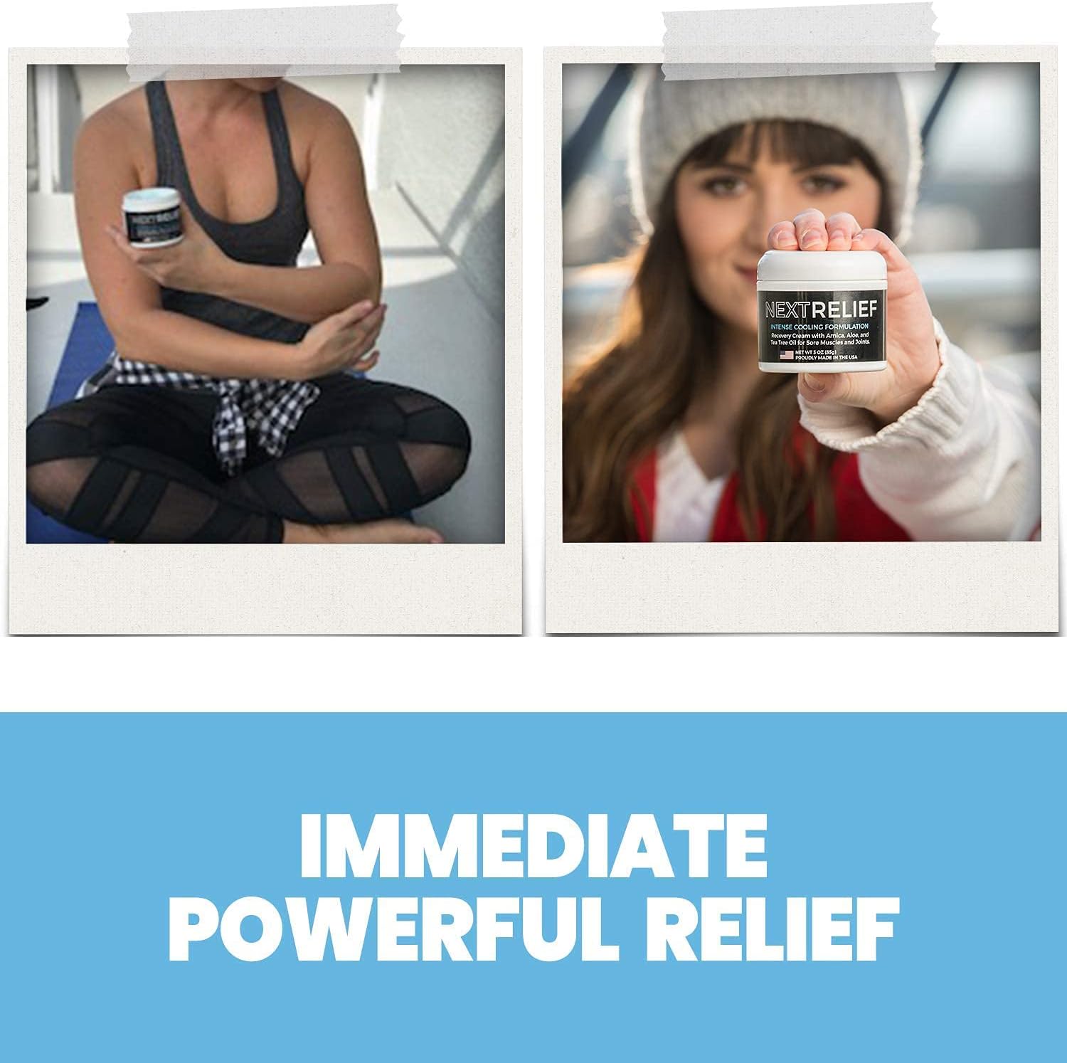 NextRelief – Crema refrescante para aliviar el dolor, 3 onzas, fabricada en Estados Unidos con árnica, aloe, aceite de árbol de té y más, se siente