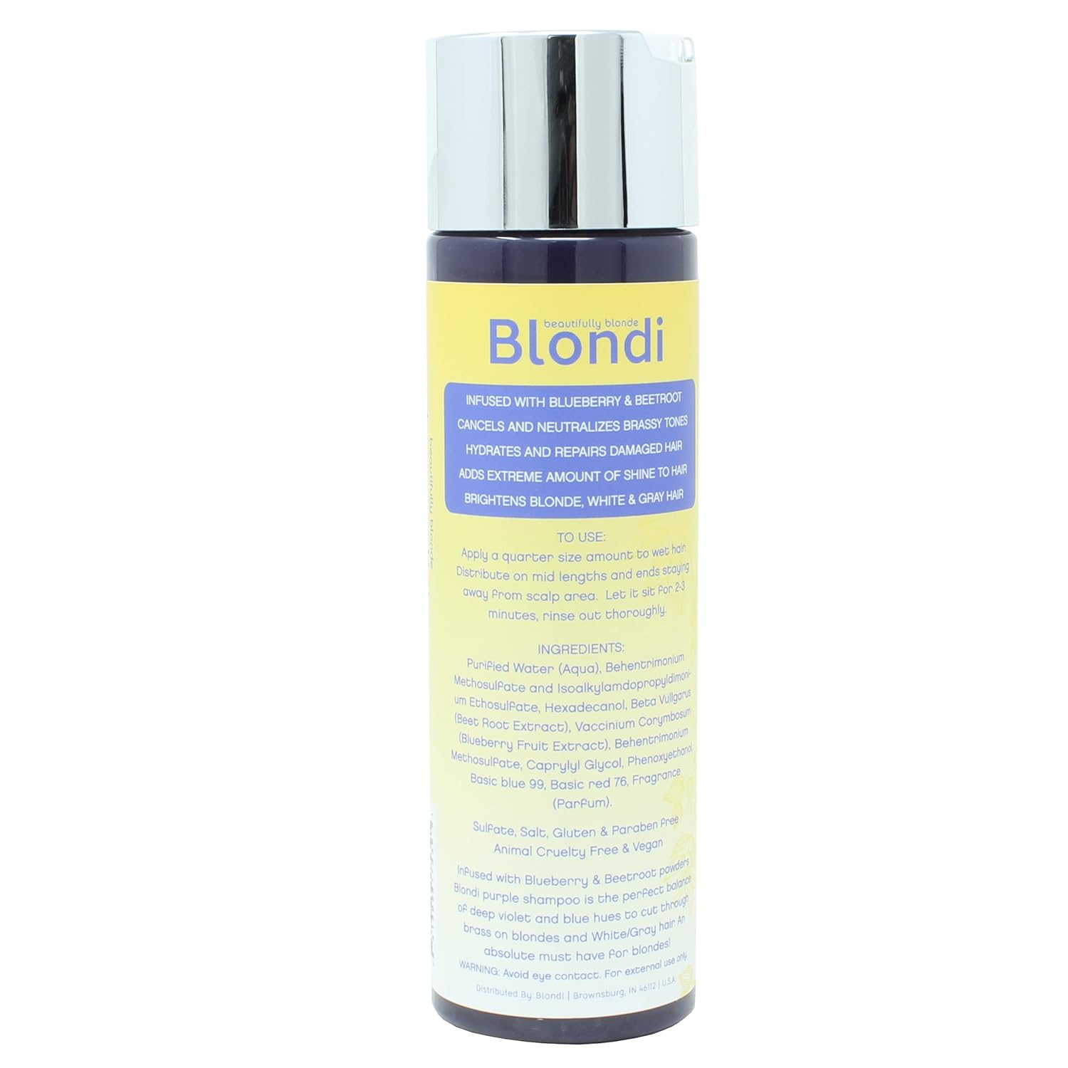 Blondi Acondicionador bellamente rubio morado, vegano, sin parabenos, sin sulfatos, sin sal, sin crueldad animal, acondicionador tonificante para