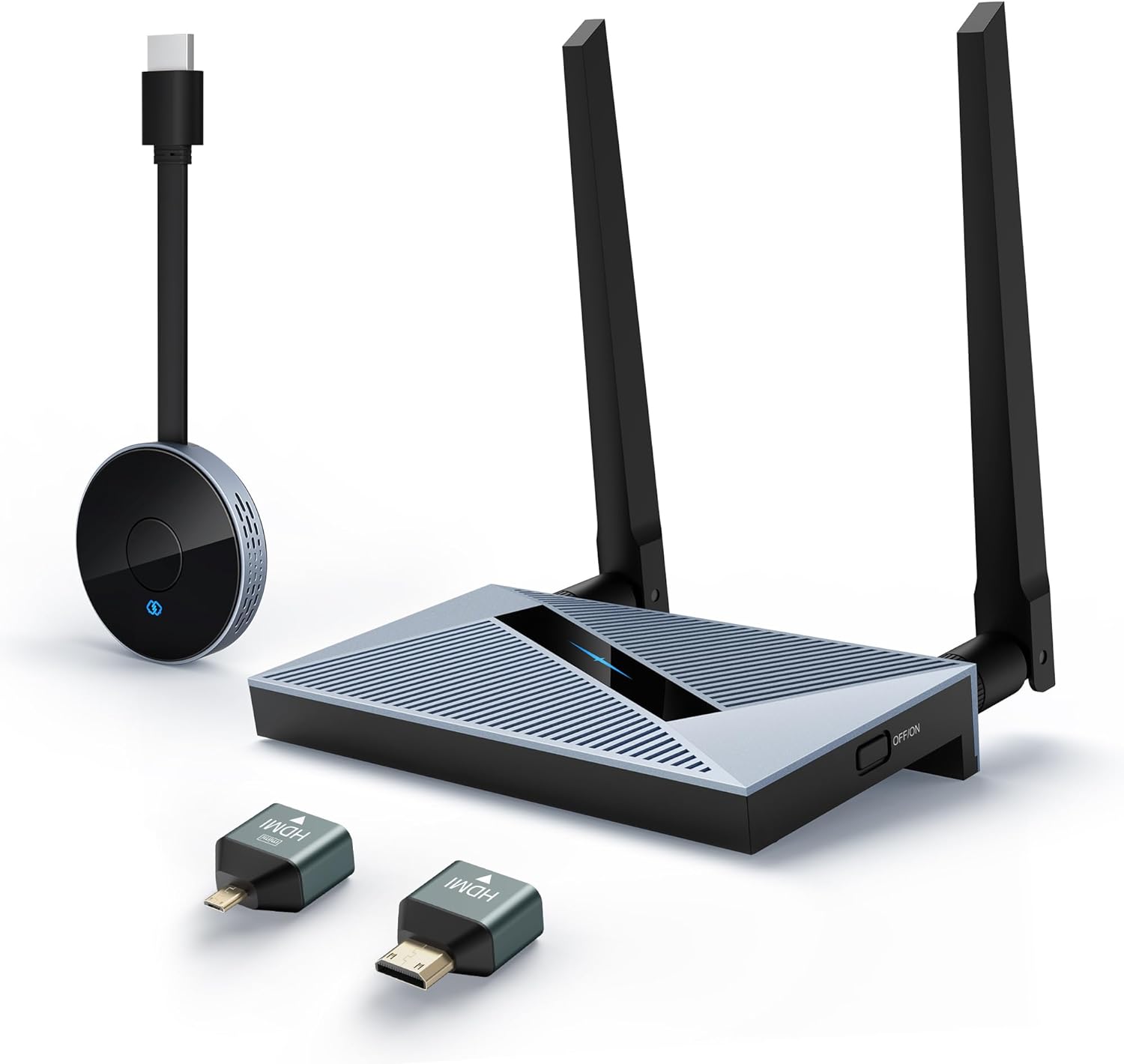Transmisor y receptor HDMI inalámbrico con convertidor HDMI inalámbrico adaptador dongle adaptador, soporte Plug and Play, decodificación 4K de 2.45