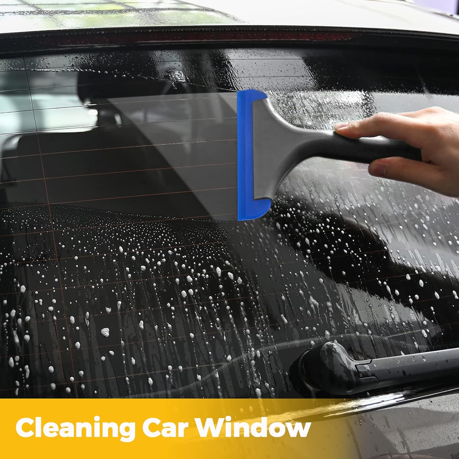 Gomake Pequeña escobilla de goma de silicona para ventana, escobilla de agua automática para parabrisas de automóvil, ventana, espejo, puerta de