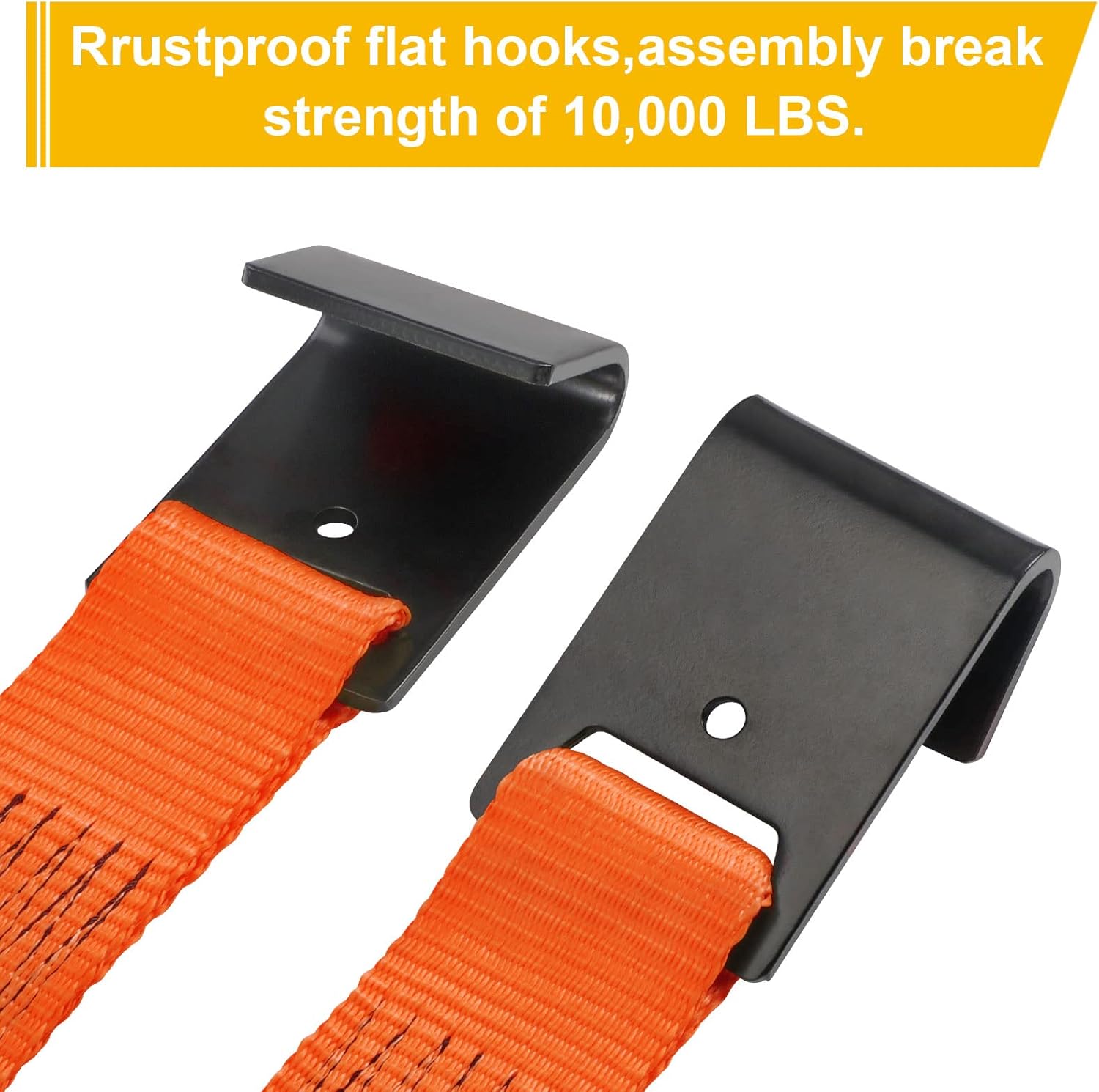 Partsam Correas para cesta de remolque  Paquete de 2 unidades equipadas con ganchos planos, sistema de correas de rueda de automóvil, red de