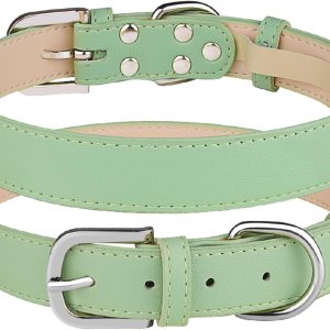 Collar de cuero para perro pequeño, mediano y grande, ajustable, impermeable, con hebilla de aleación, resistente para cachorros y gatitos Collar de cuero para perro pequeño, mediano y grande, ajustable, impermeable, con hebilla de aleación, resistente para cachorros y gatitos