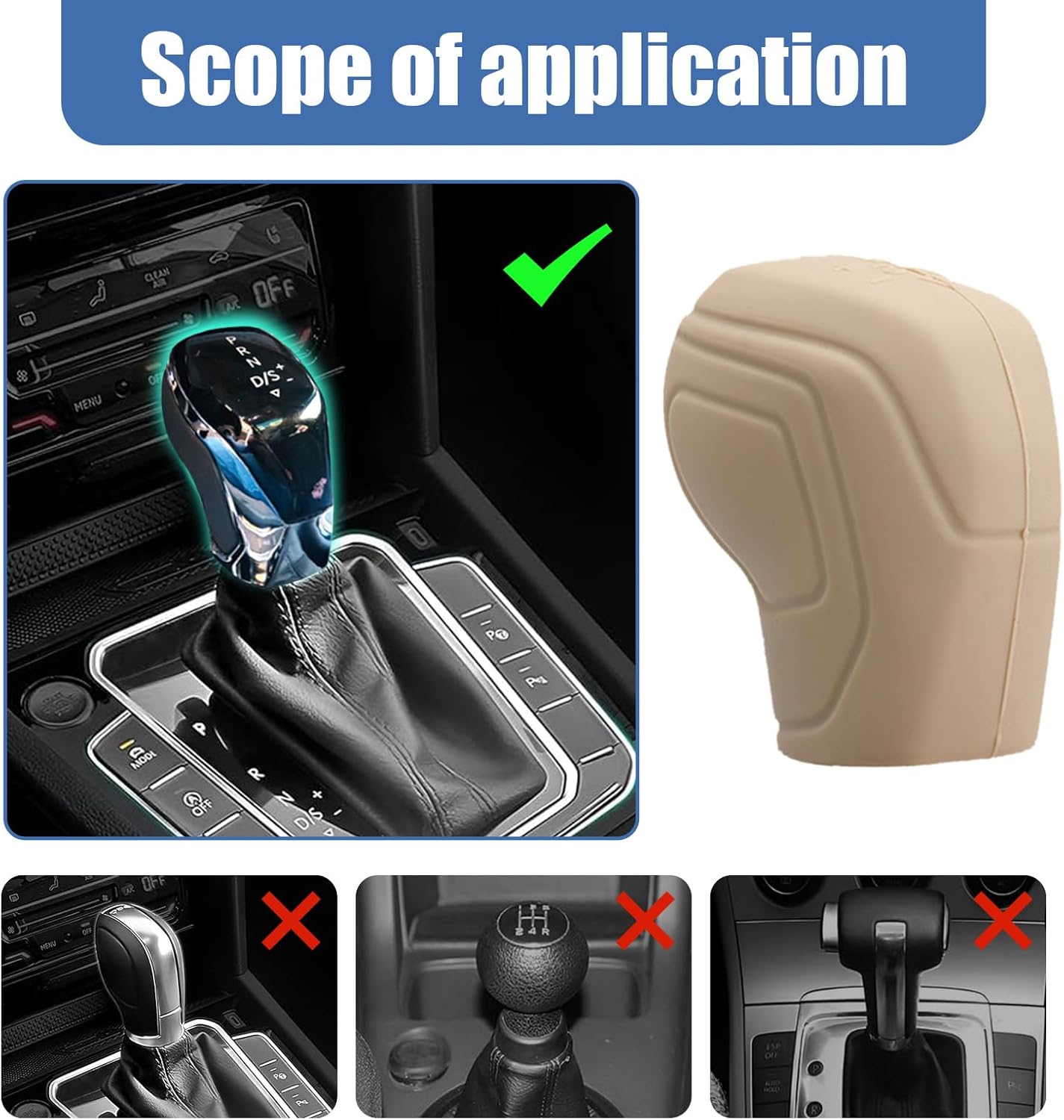 2 fundas para pomos de palanca de cambios de automóvil, accesorios de silicona elástica para proteger el cambio automático, protector antideslizante