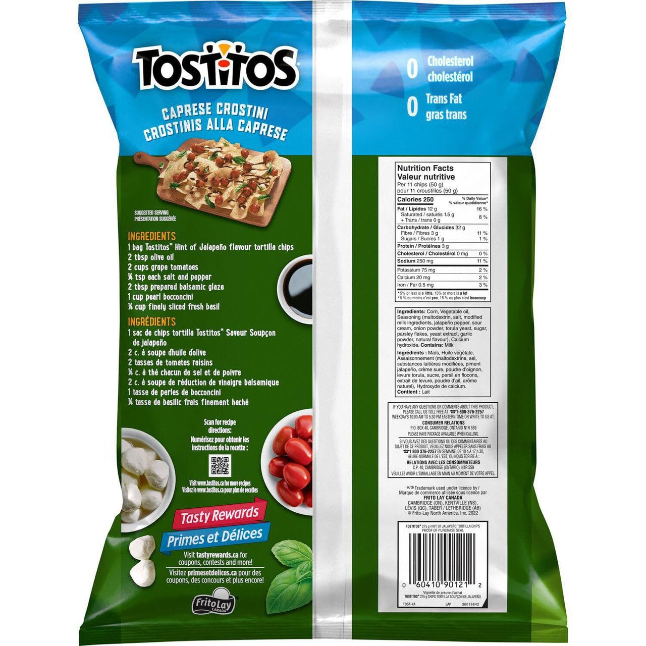 Tostitos Hint of Jal Tortilla Chips 275g9.7oz, paquete de 2 Importado de Canadá