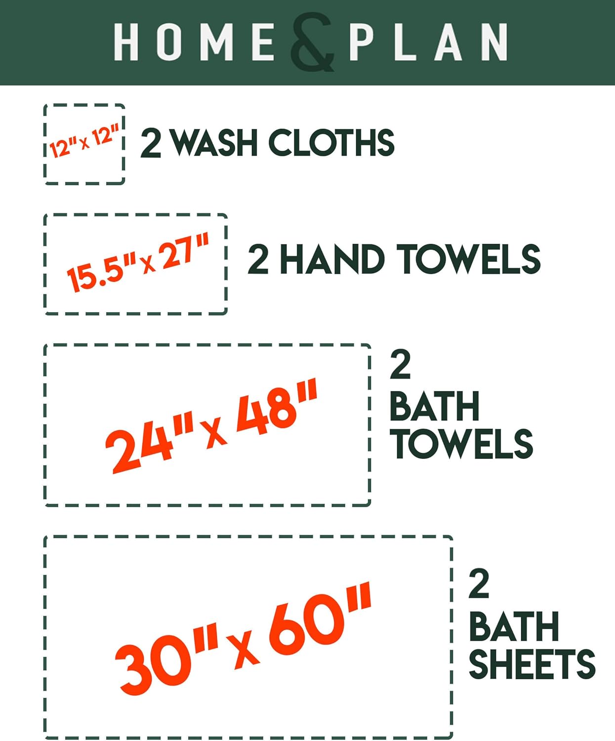 Juego de toallas turcas de lujo extra grandes de 8 piezas con 4 toallas de baño (30 x 60 y 24 x 48)