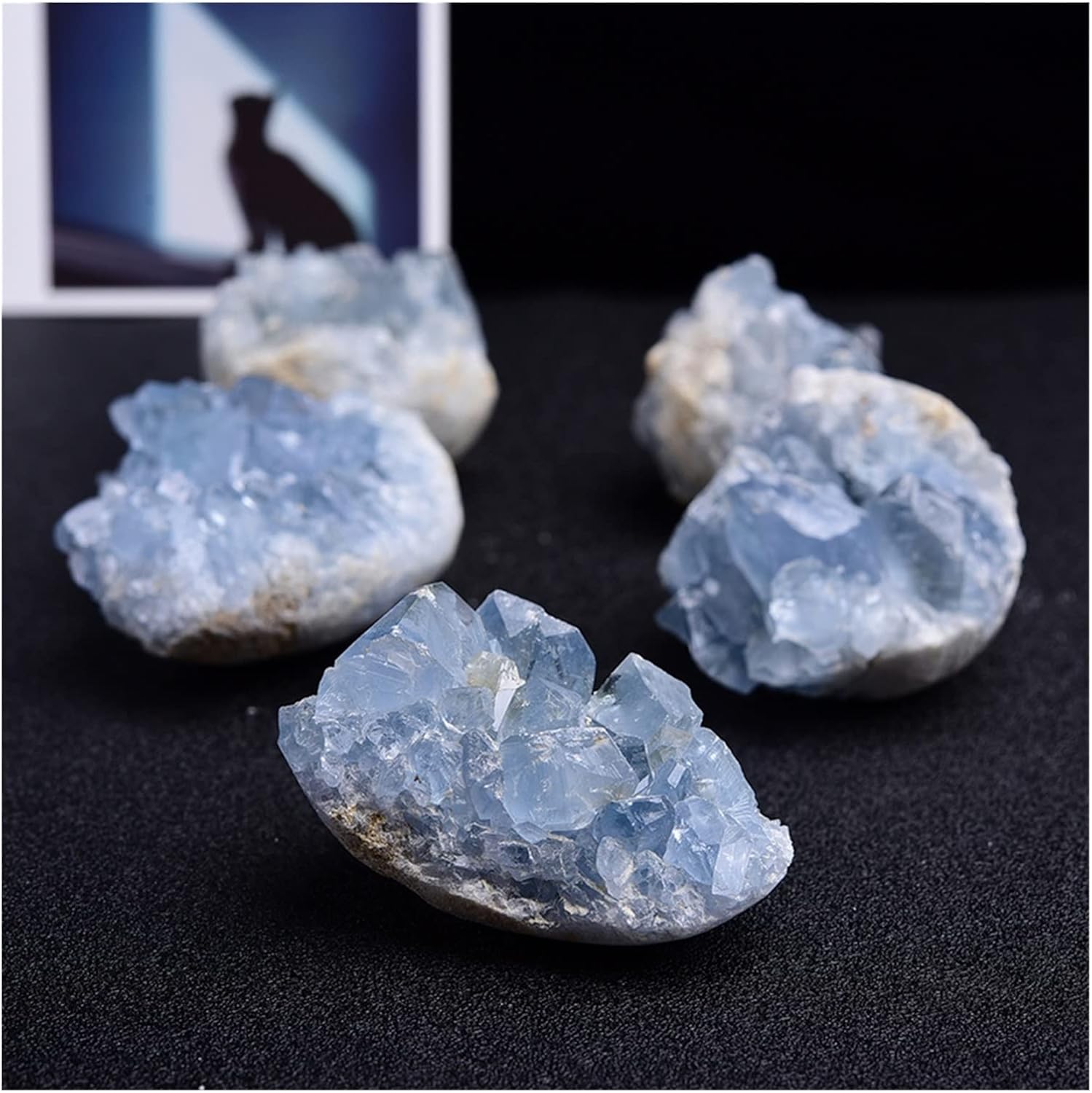 Feng Shui Decorate Natural Beautiful Madagascar Celestite Crystal Raw Druzy Cluster Sky Blue Geode Rough Specimen Natural Rough Jewelry Accessories