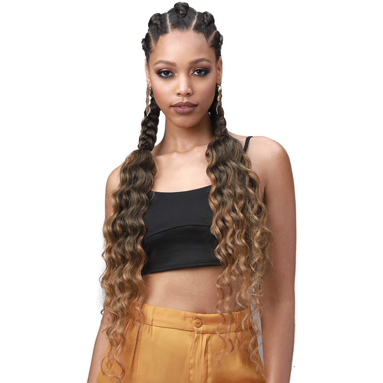 Bobbi Boss – Trenzas de pelo sintético preemplumadas, 3 puntas King Wave Ocean Wave de 28 pulgadas (paquete de 5, 1)