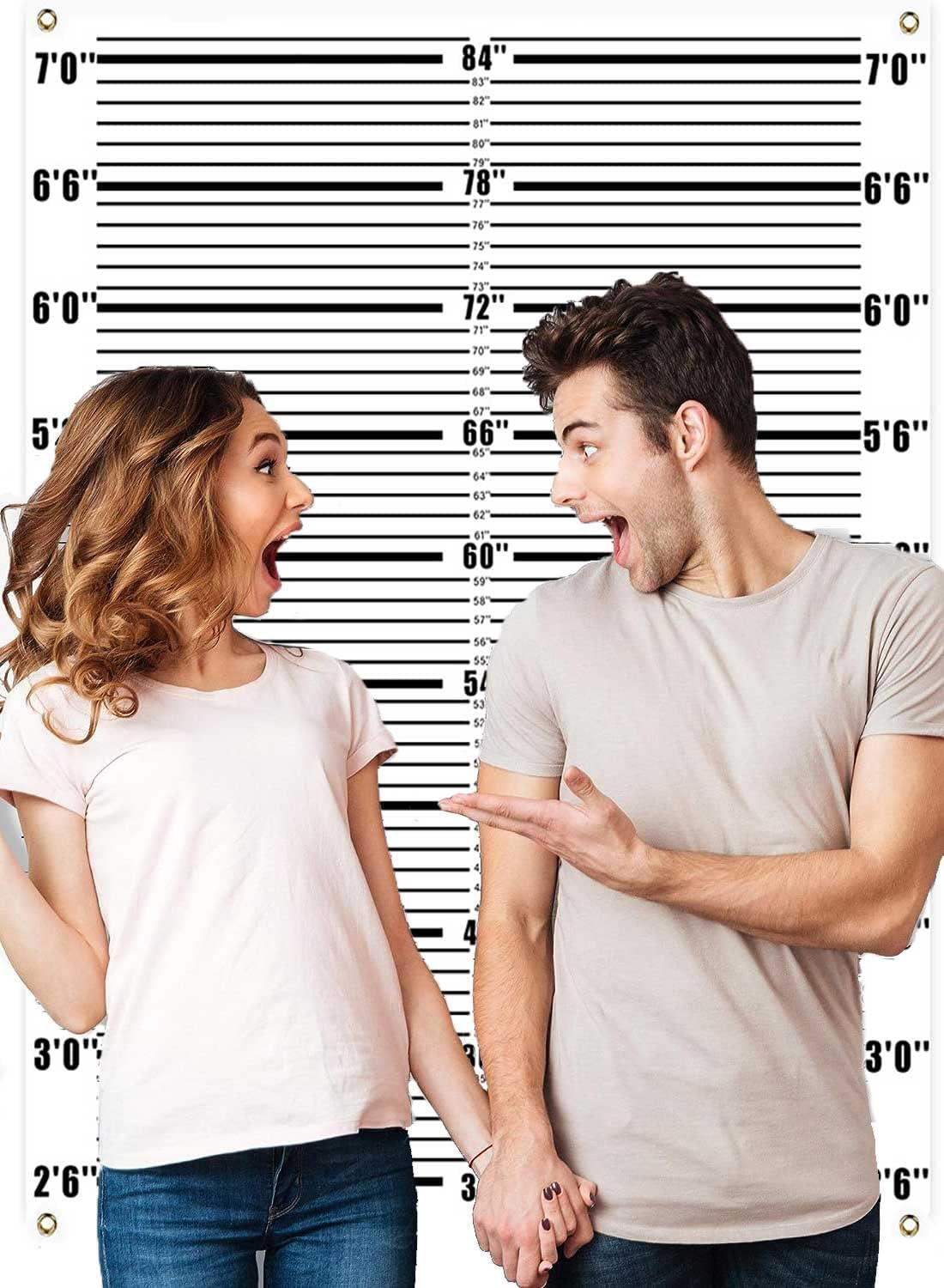 Telón de fondo Mugshot de 4.3 x 4.9 pies para sesión de fotos arrestados a altura, fondo de fotografía, accesorios de cabina de fotos, telón de
