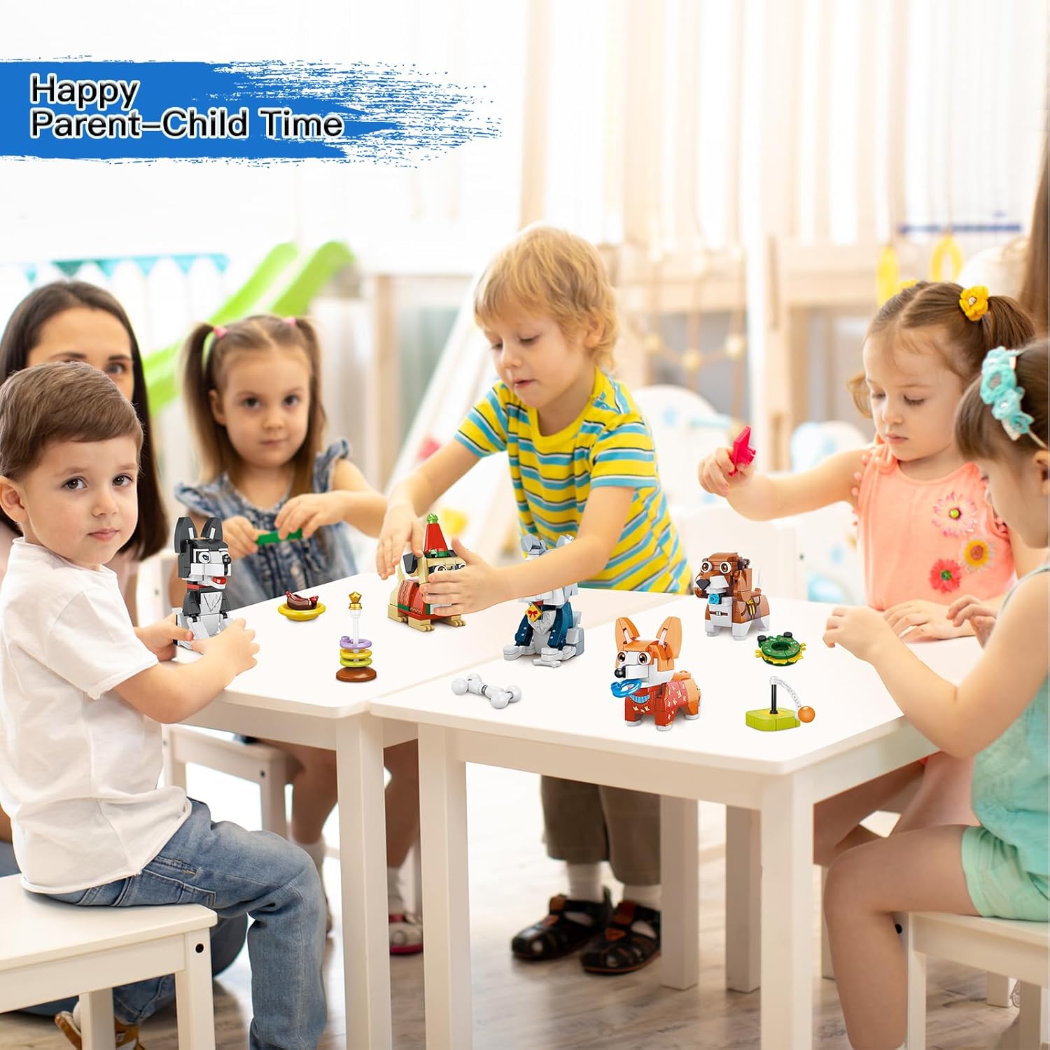 6 paquetes de recuerdos de fiesta para niños, 754 piezas de bloques de construcción de animales, mini bloques de construcción para regalos de