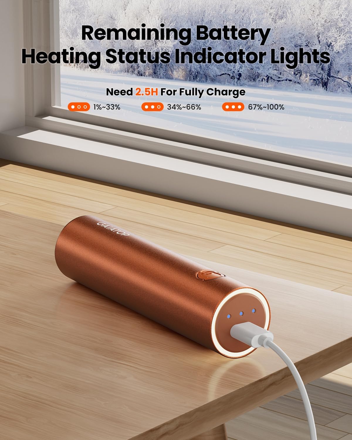 Gaiatop Calentadores de manos recargables, calentador de bolsillo portátil eléctrico, calentador de manos recargable, terapia de calor, grandes