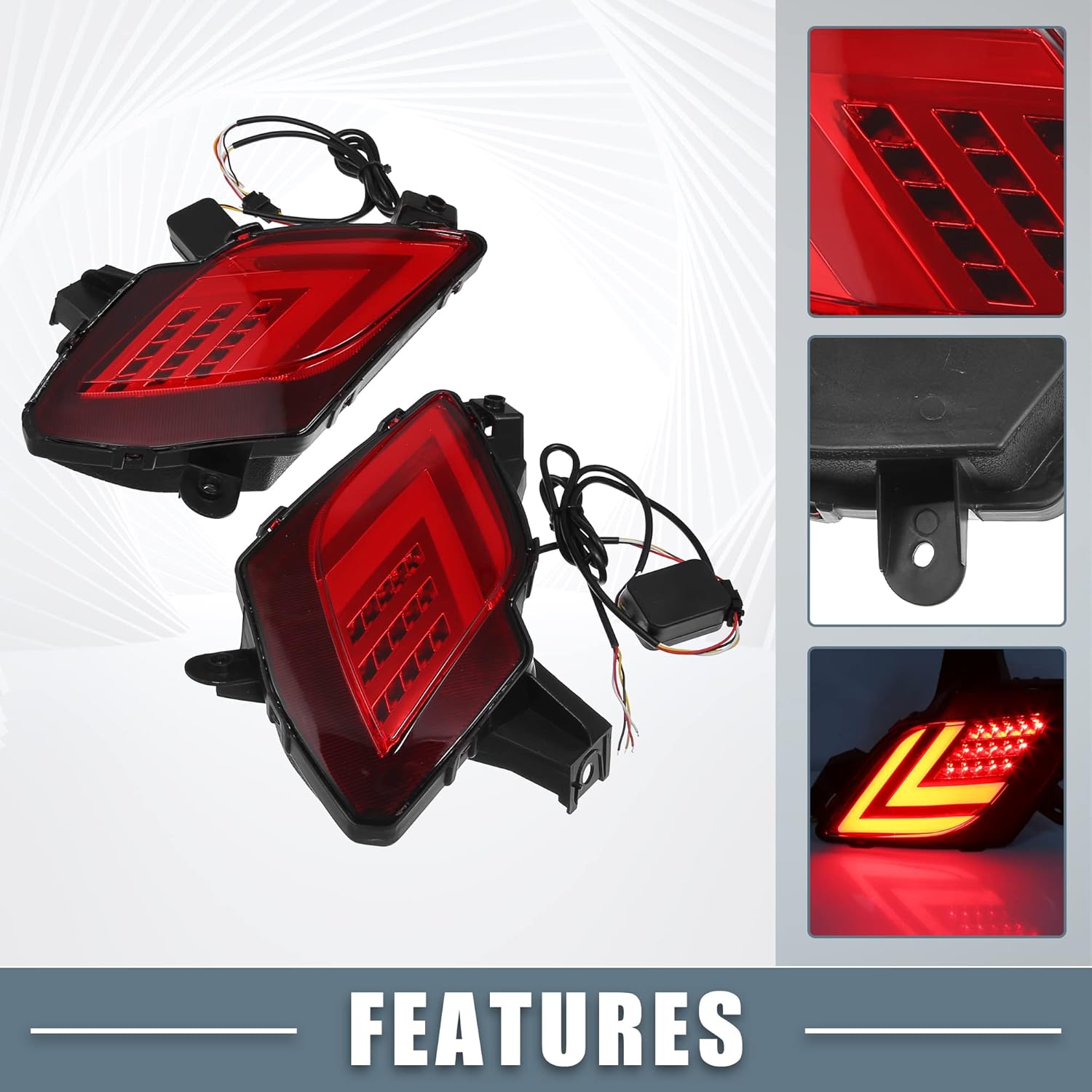 Reflector de parachoques trasero, luz de señal de giro trasera antiniebla KD31515L0 KD31515M0 rojo amarillo LED para Mazda CX-5 2013-2016 lente roja