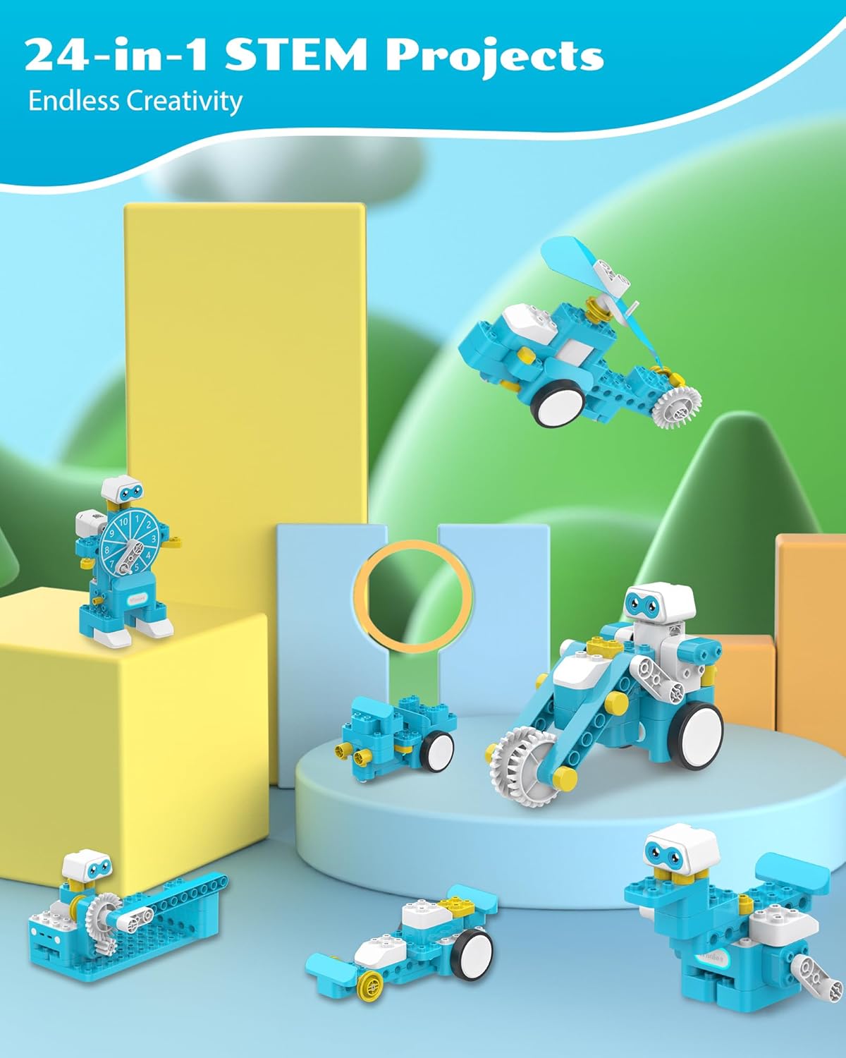 Robot de codificación B3 Pro – Kit robótico STEM 24 en 1 para niños de 4 a 6 años  Bolígrafo de codificación sin pantalla y tarjetas  Educación STEM
