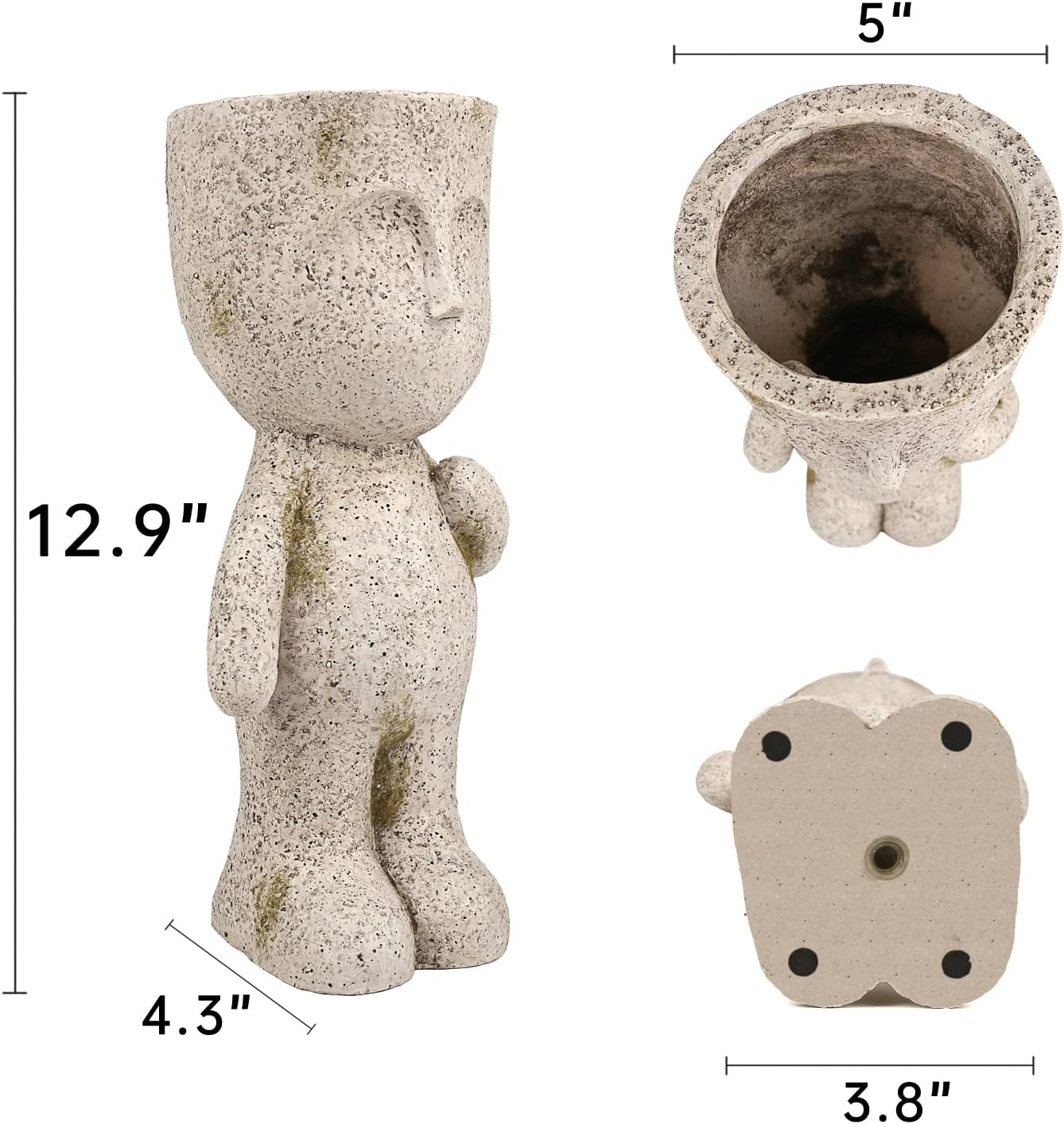 Macetas grandes para plantas de interior y exterior, macetas únicas para suculentas grandes con orificio de drenaje