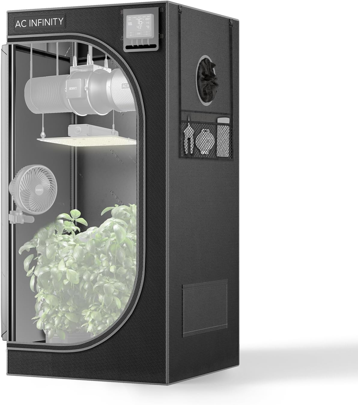 AC Infinity CLOUDLAB 422 Advance – Tienda de campaña de cultivo de 24 x 24 x 48 pulgadas, postes de 1 pulgada de grosor, lona Mylar de diamante