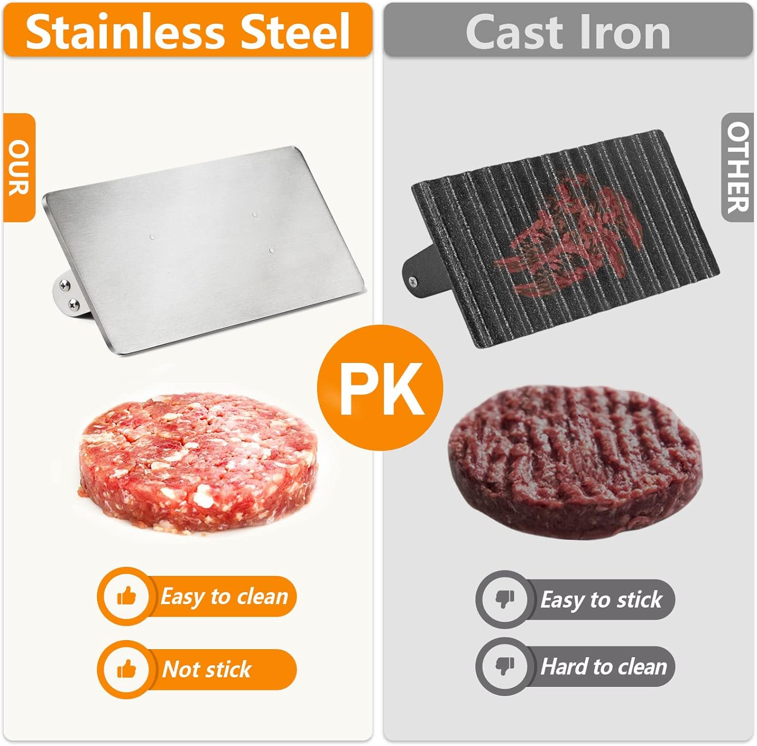 HULISEN Accesorios de plancha para Blackstone, prensa de hamburguesas resistente con kit de coctelera de draga de especias, triturador de