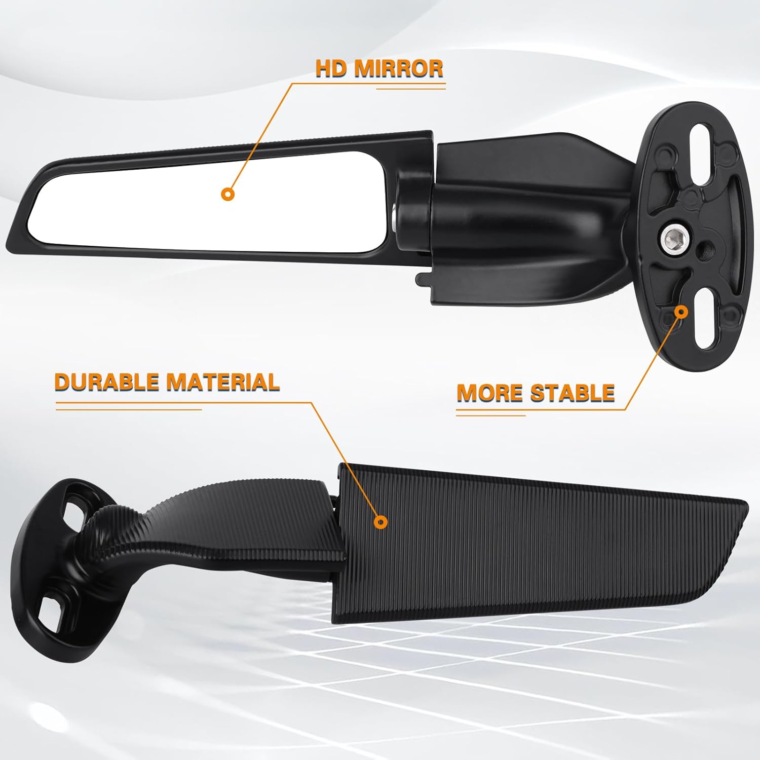 Espejo retrovisor para motocicleta compatible con Kawasaki Ninja 250 300 650 400 ZX6R ZX10R H4, Honda CBR600RR CBR250RR CBR1000R, Yamaha R1 R3 R15