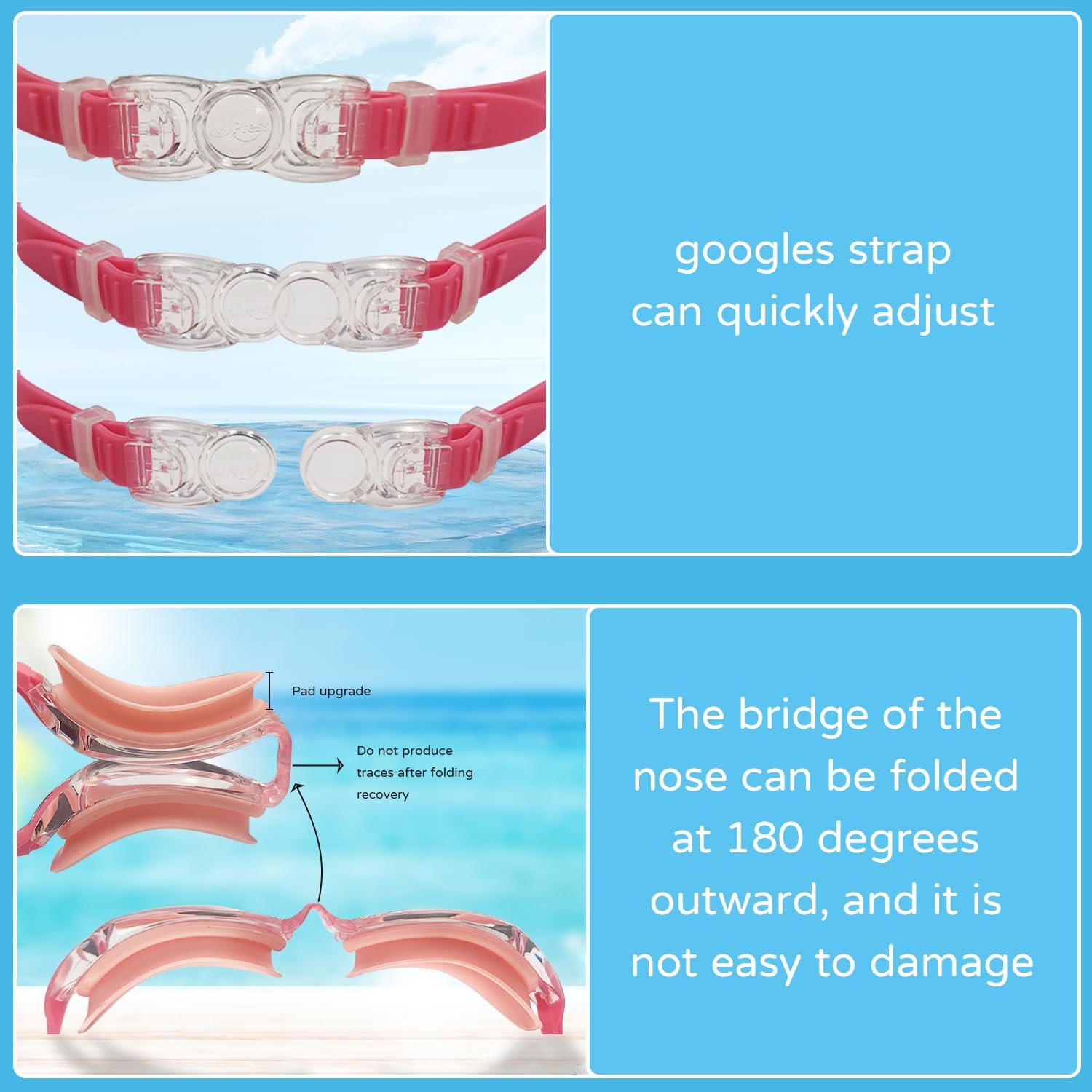 Sinca Gafas de natación para niños, paquete de 2 unidades, impermeables, antiniebla, anti-UV, gafas de natación para niños y niñas
