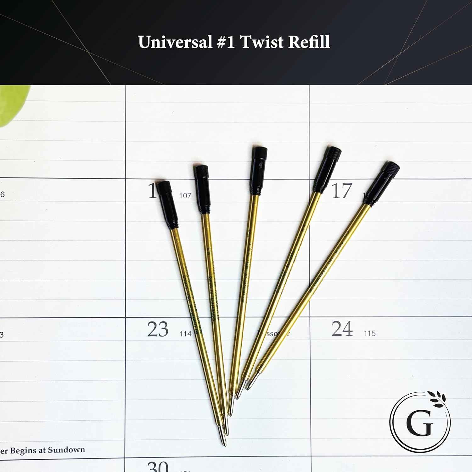 Garland Universal #1 – Recambio de bolígrafo compatible con Cross, fabricado en Estados Unidos, punta media de 0.039 pulgadas, escritura suave,