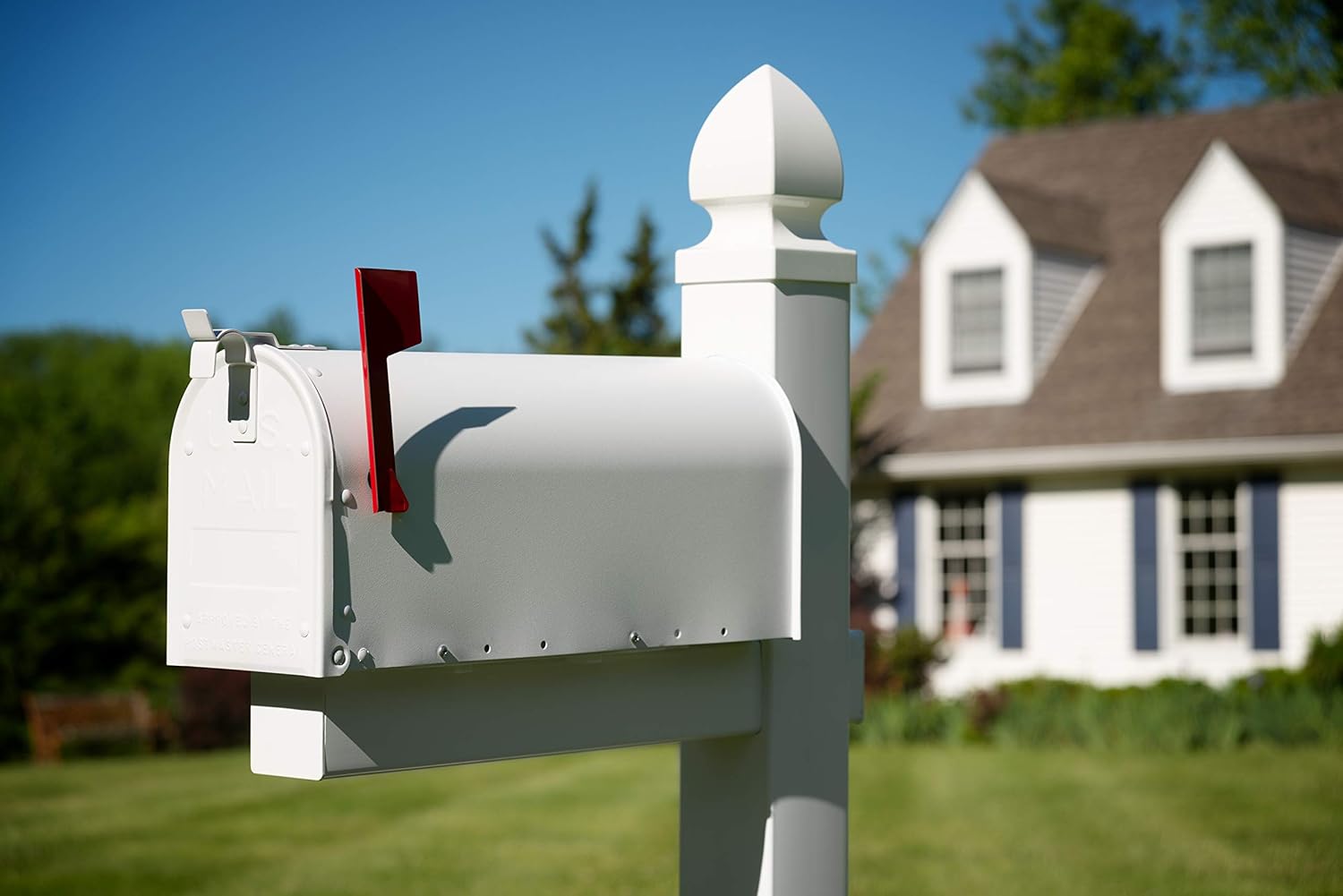 Architectural Mailboxes Admiral ADM11WAM – Buzón de aluminio para montaje en poste, código de compatibilidad A, color blanco texturizado, capacidad