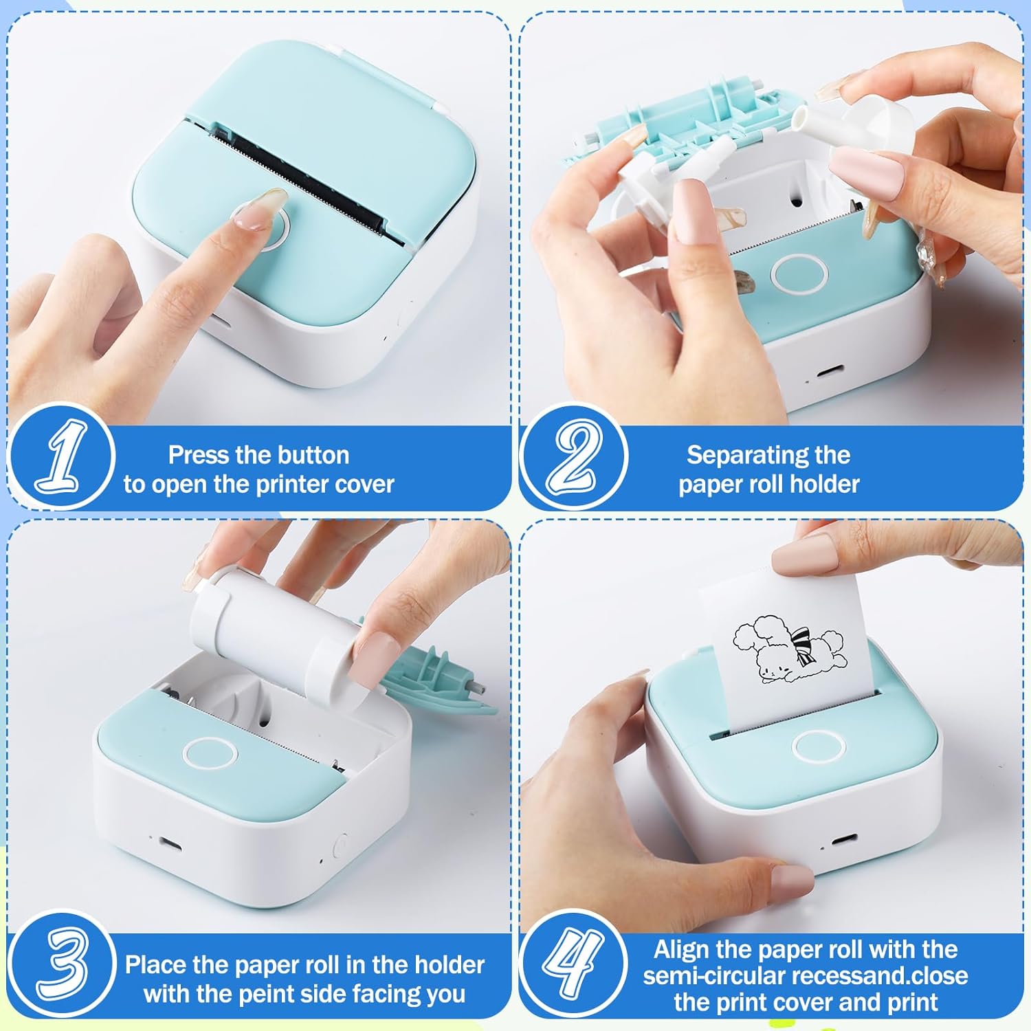 Papel térmico blanco, T02, papel térmico blanco no adhesivo, para notas de estudio, textos fotográficos de diario, compatible con T02M02XM02L,